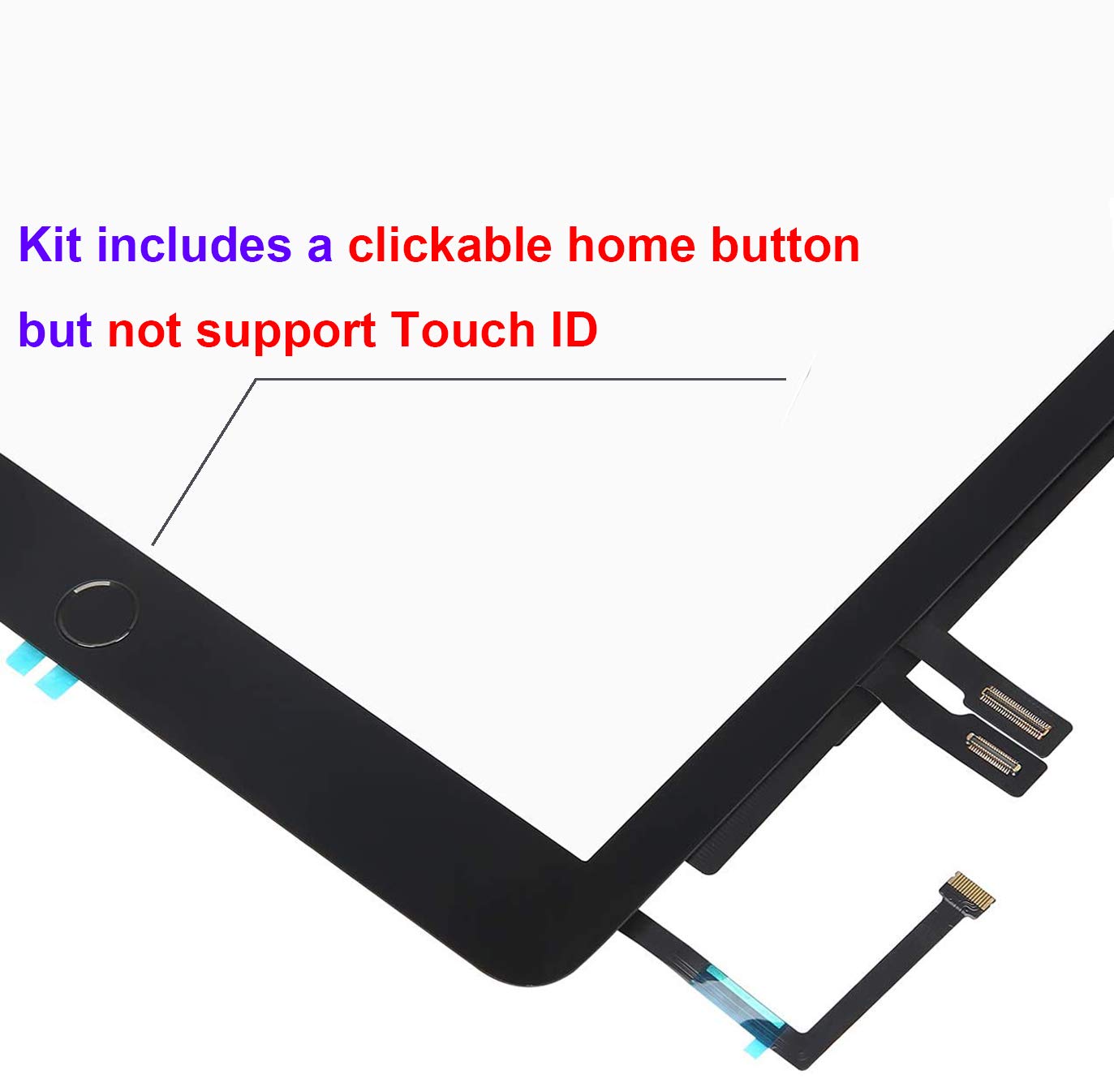 Dedia Black Touch Screen Replacement Digitizer Glass Assembly For Ipad 6 6Th Generation 2018 9.7Inch (A1893 A1954) With Home But