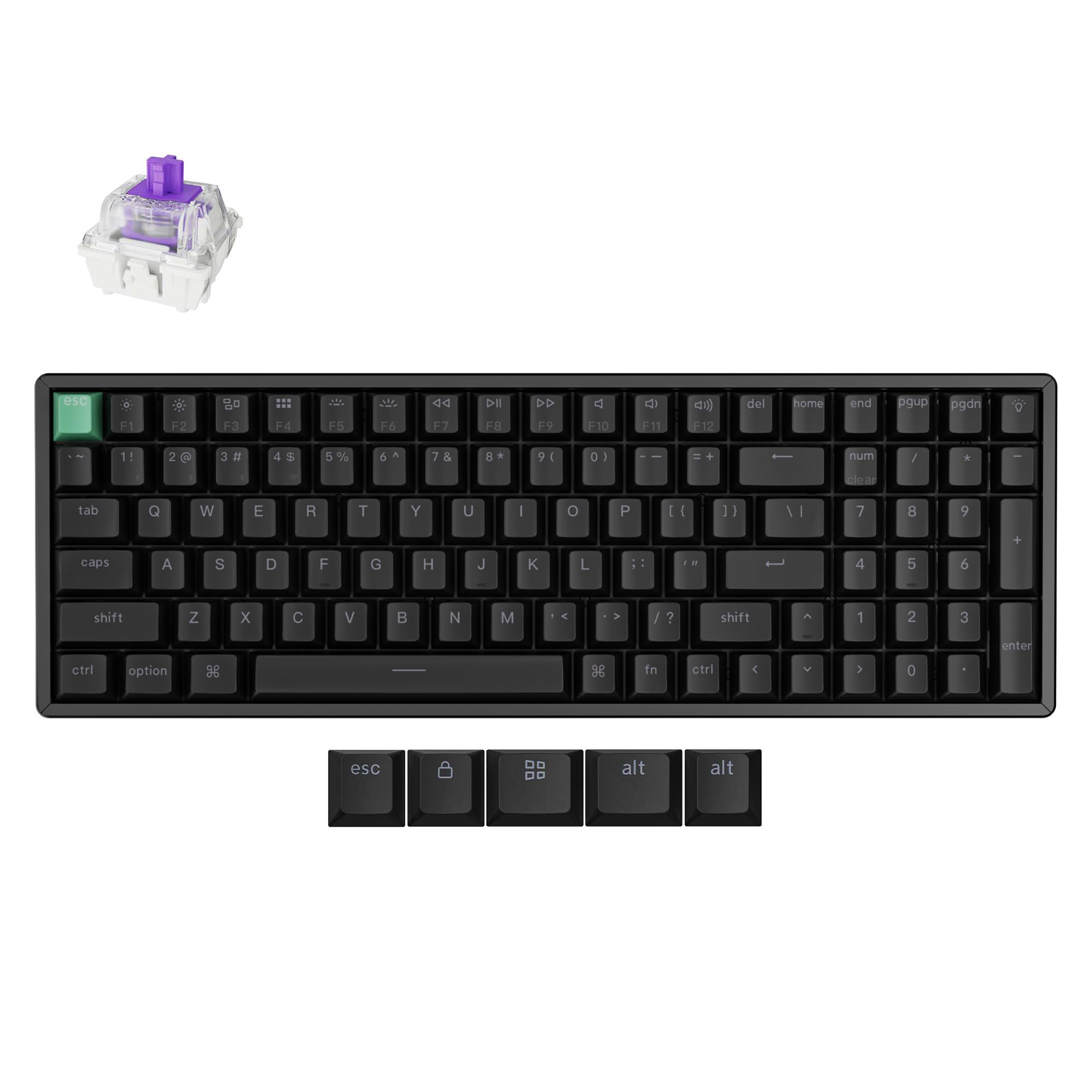 Keychron K4 HE 96% Wireless Hall Effect Keyboard with Number Pad, Rapid Trigger Magnetic Switches, QMK Launcher, 2.4GHz/Bluetoot
