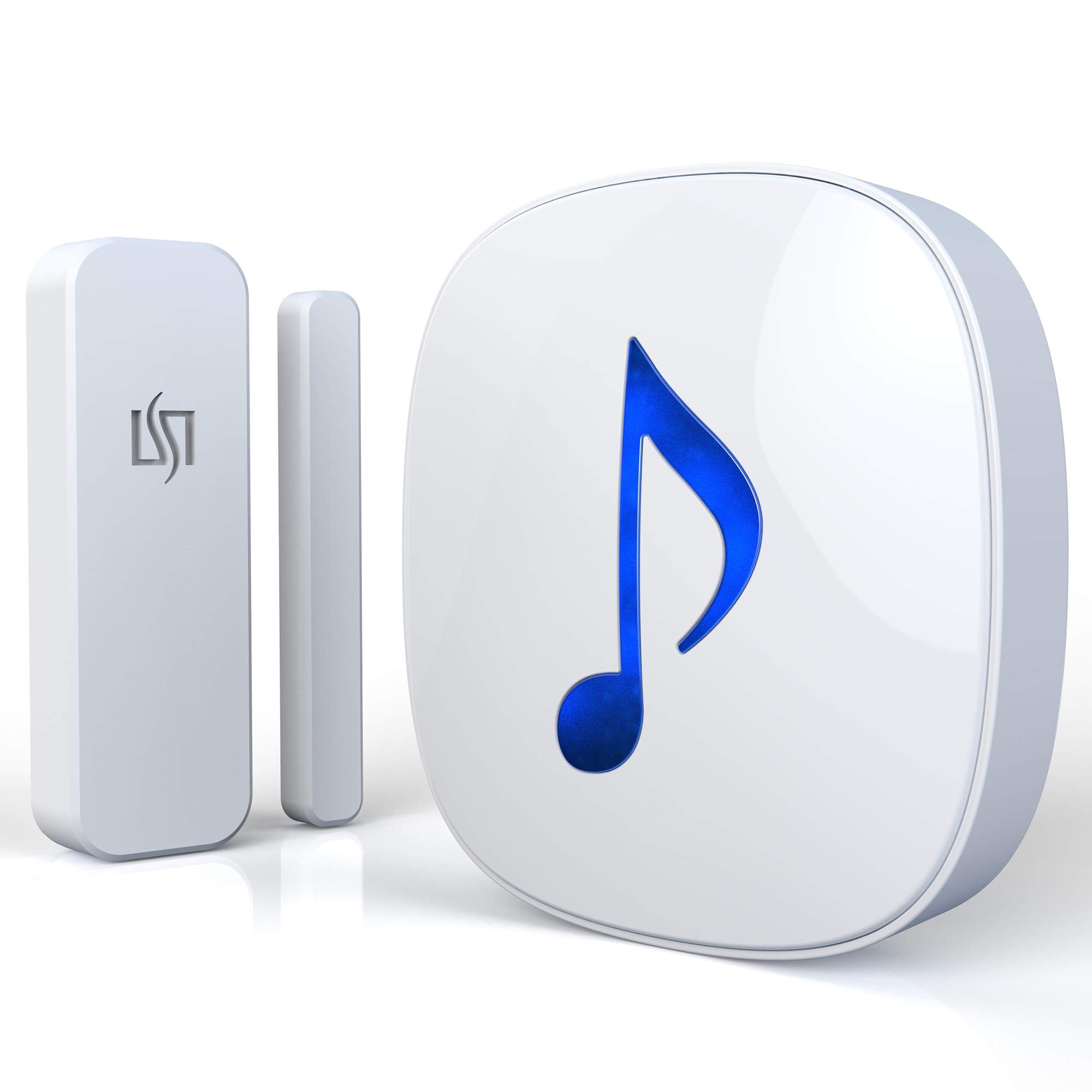 Htzsafe Wireless Door/Window Magnetic Sensor Alarm 600 Feet Long Wireless Transmission Range 35 Classic Melodies Optional,4 Volume Levels & Led Flash Home/Business Diy Burglar Alert Security System