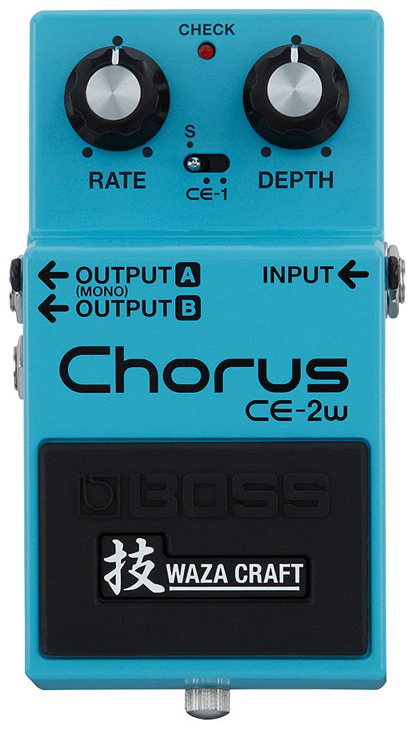Boss Ce 2W Waza Craft Chorus Bundle With 10Ft Instrument Cable, 6In Patch Cable, And Picks