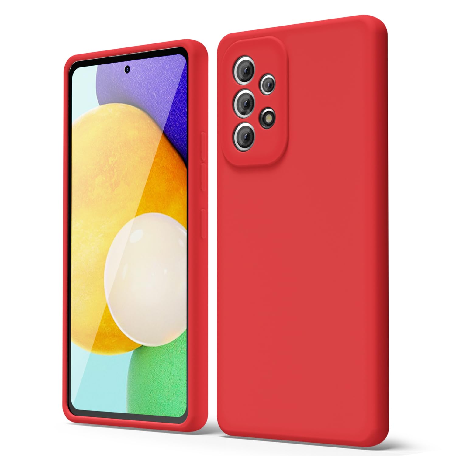 Oakxco For Samsung Galaxy A52 5G Case Liquid Silicone Grip Bumper, Cute Thin Slim Soft Rubber Tpu Plain Smooth Gel Cover For Wom