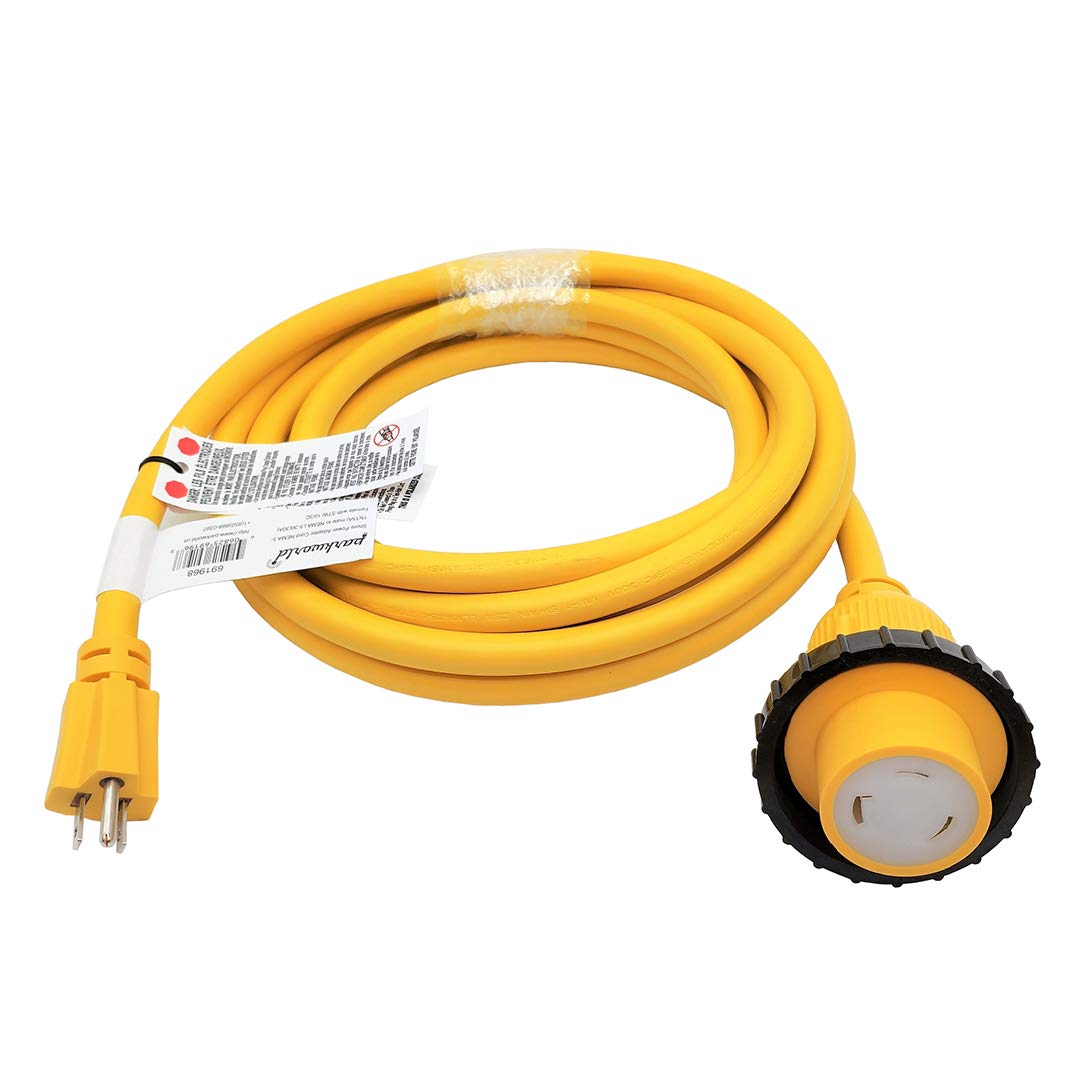 Parkworld 691968 Shore Power Adapter Cord Household 15A Male 5 15P To L5 30R Rv/Camper/Marine 30A Female With Locking Ring (16Ft