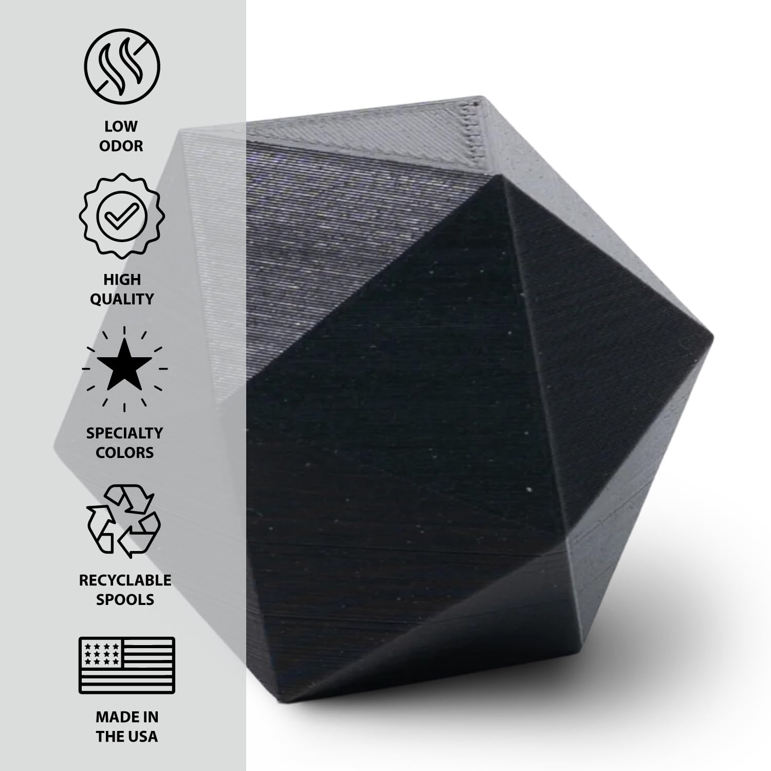 Protopasta 3D Printer Filament | Pla Filament 1.75Mm | Black Recycled Pla | 1Kg Spool