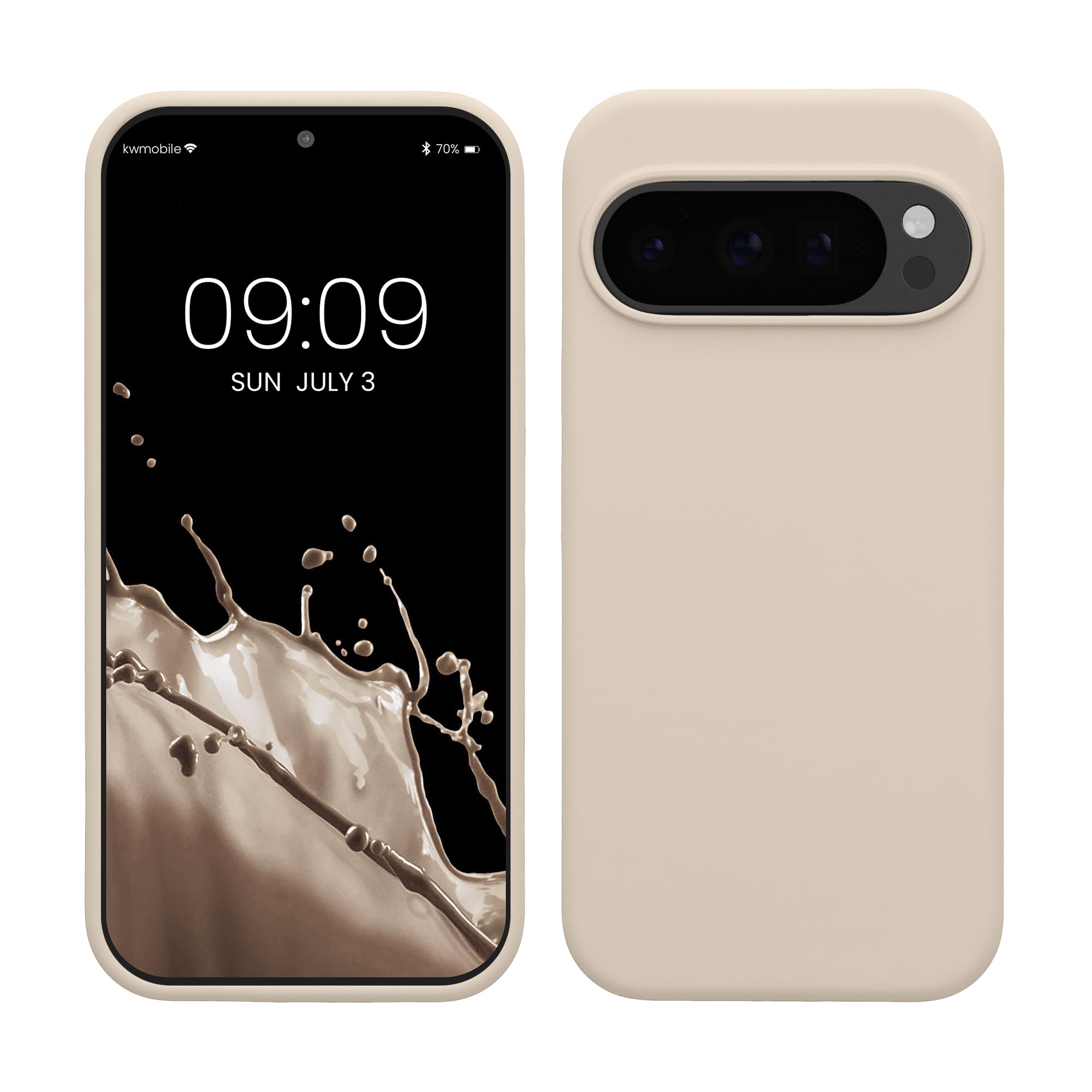 kwmobile Case Compatible with Google Pixel 10 / Pixel 10 Pro Case - TPU Silicone Phone Cover with Soft Finish - Cream Matte