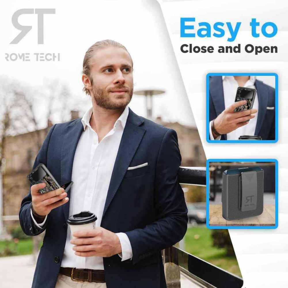 Rome Tech Belt Clip Phone Case For Samsung Galaxy Z Flip 4 5G   Slim Heavy Duty Rugged Slide Hip Holster Cover Compatible With Galaxy Z Flip4 5G   Camo Deer
