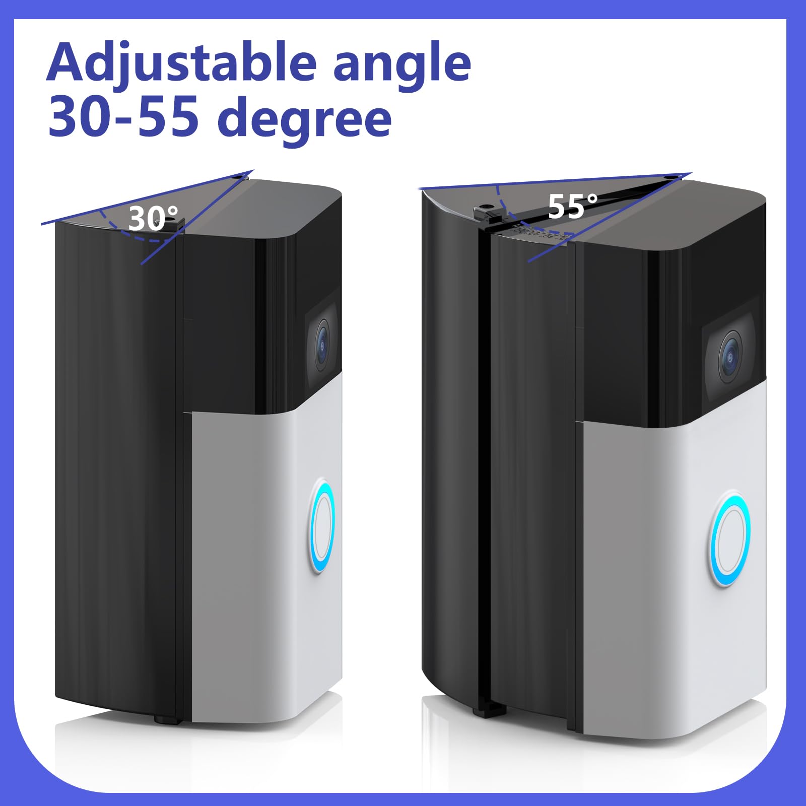 Video Doorbell Mount, Adjustable 30 To 55 Degree Doorbell Camera Angle Bracket Mount Wedge Kit Compatible With Video Doorbell 3/