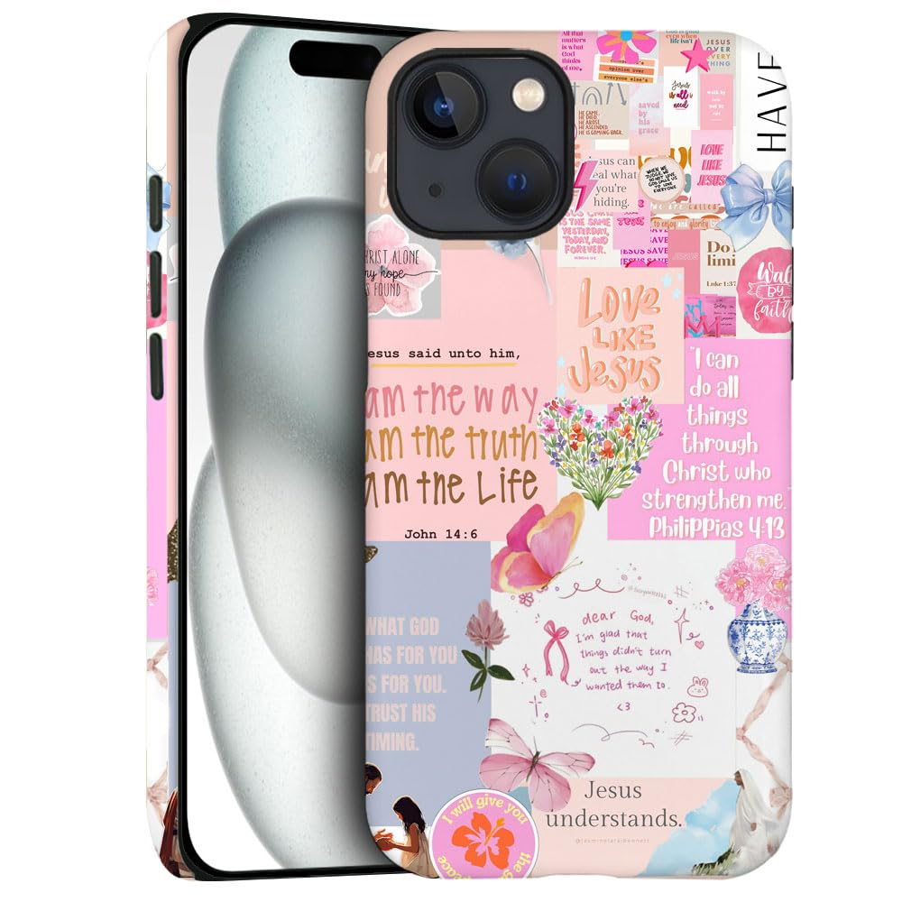 Case for iPhone 13 - Slim Fit Anti-Scratch Phone Case for Girl Women - Christian Collage Jesus (Frosted)