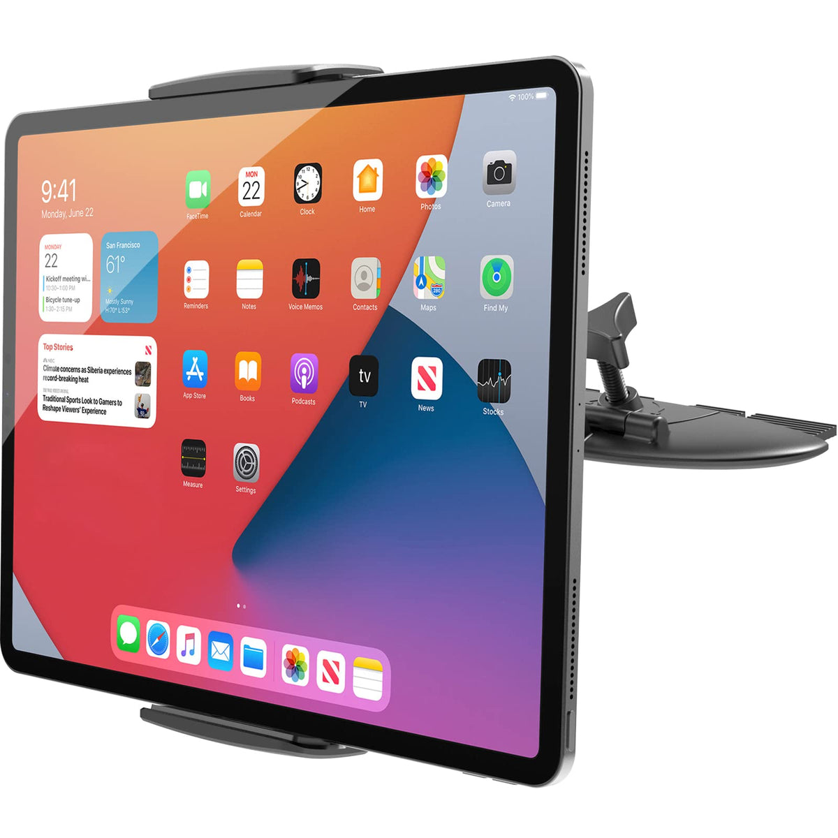 Apps2Car Universal Car Mount [2 In 1] Cd Slot Tablet Car Mount For 7 12.4 Inch Tablet, Cd Player Cell Phone Holder For 3.5 7 Inc
