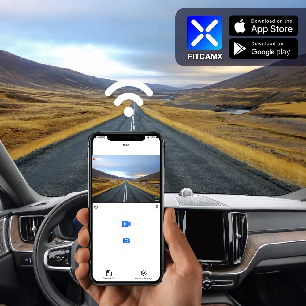 Fitcamx 4K Dash Cam Suitable For Volvo V90 Xc60 S90 2022 2023 2024 B5 B6 T8 (Model B), Oem Factory Look, 2160P Uhd Video, Loop R