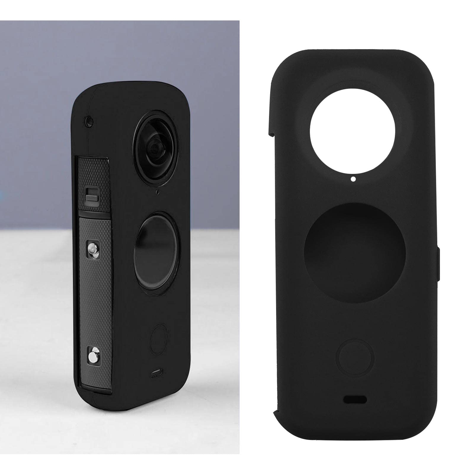 Create Idea Set With 2Pcs Body Cover Protector Lens Cap Protector Replacement Compatible With Insta 360 One X2 Camera Silicone C