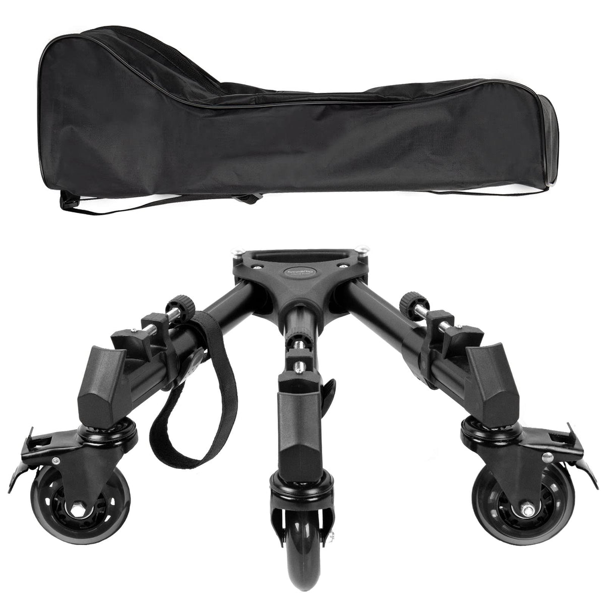 Smallrig Universal Photography Tripod Dolly, Heavy Duty With 3'' Rubber Wheels, Adjustable Legs And Carry Bag, 33 Lbs Capacity T