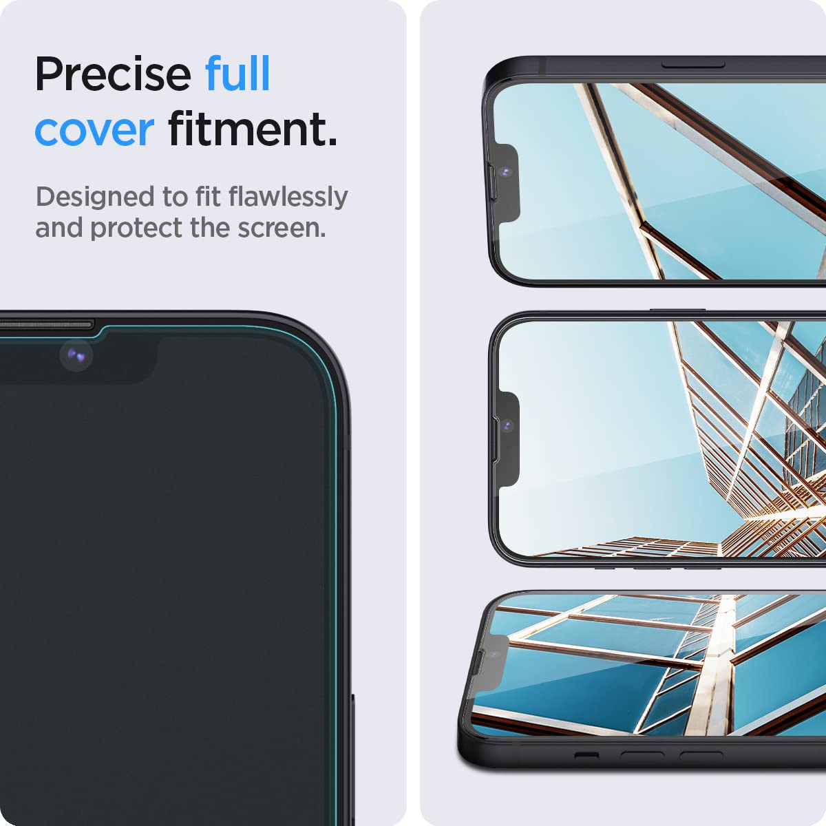 Spigen Tempered Glass Screen Protector [Glastr Ez Fit] Designed For Iphone 14 / Iphone 13 Pro/Iphone 13 [Sensor Protection / 2 P