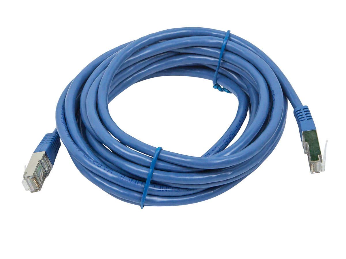 Monoprice Cat6A 14Ft Blue Patch Cable Double Shielded (S/Ftp) 26Awg 10G Pure Bare Copper Molded Rj45 Entegrade Series Ethernet C
