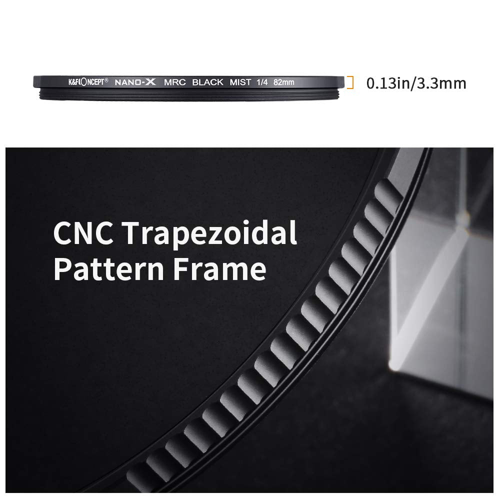 K&F Concept 37Mm Black Diffusion 1/4 Filter Mist Cinematic Effect Filter With 28 Multi Layer Coatings Waterproof/Scratch Resista