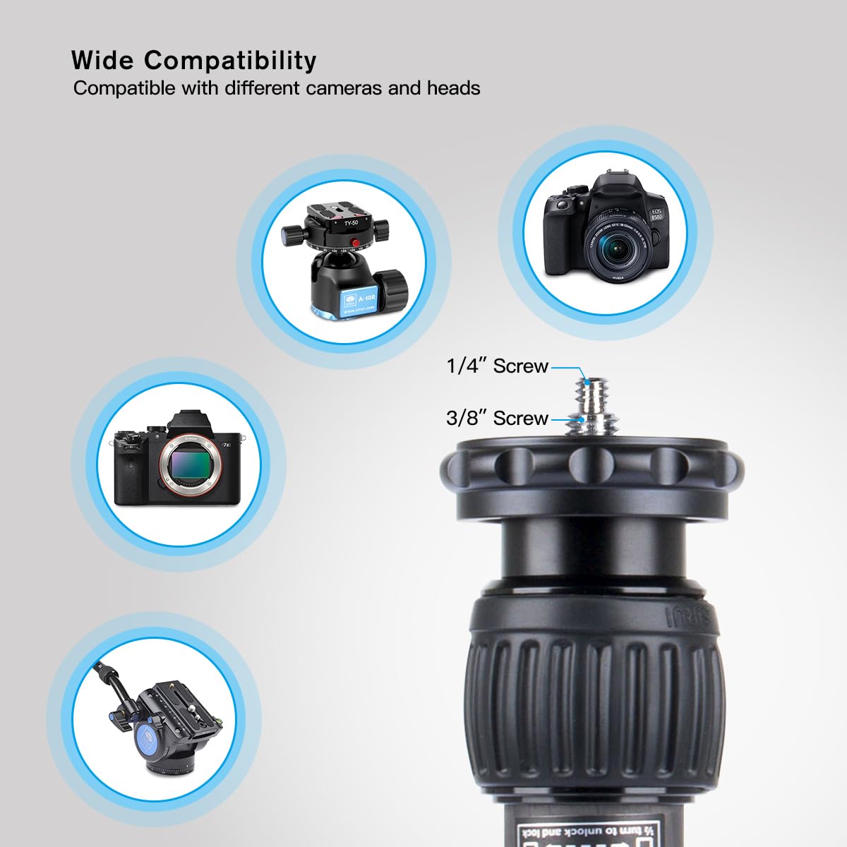 Sirui Sl 100 Two Section Carbon Fiber Center Column Tripod Extender Tripod Extension Tube