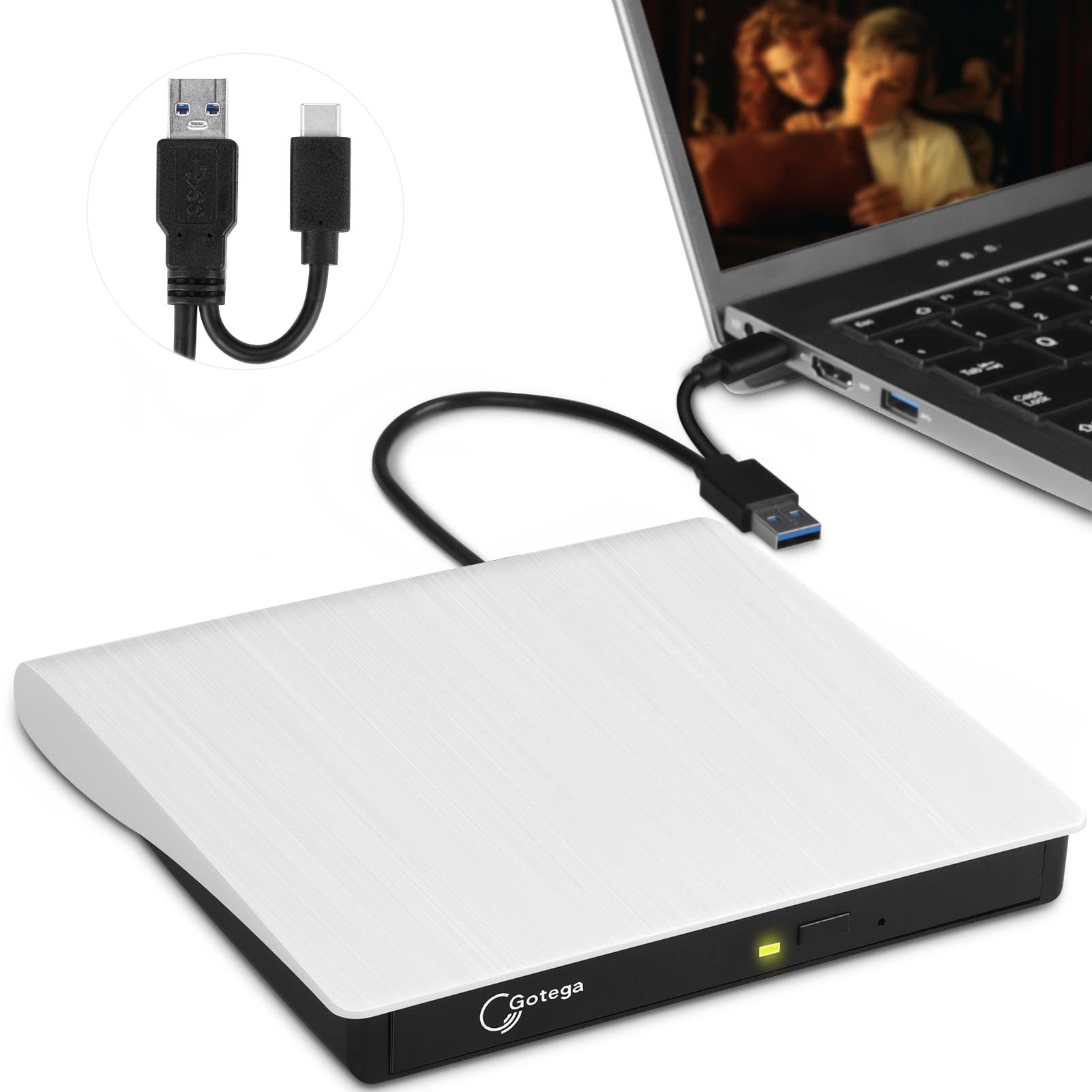 External Dvd Drive Usb 3.0 Type C Usb C Portable Cd/Dvd +/ Rw Disk Drive External Cd Drive Dvd Player For Laptop Cd/Dvd Rom Burn