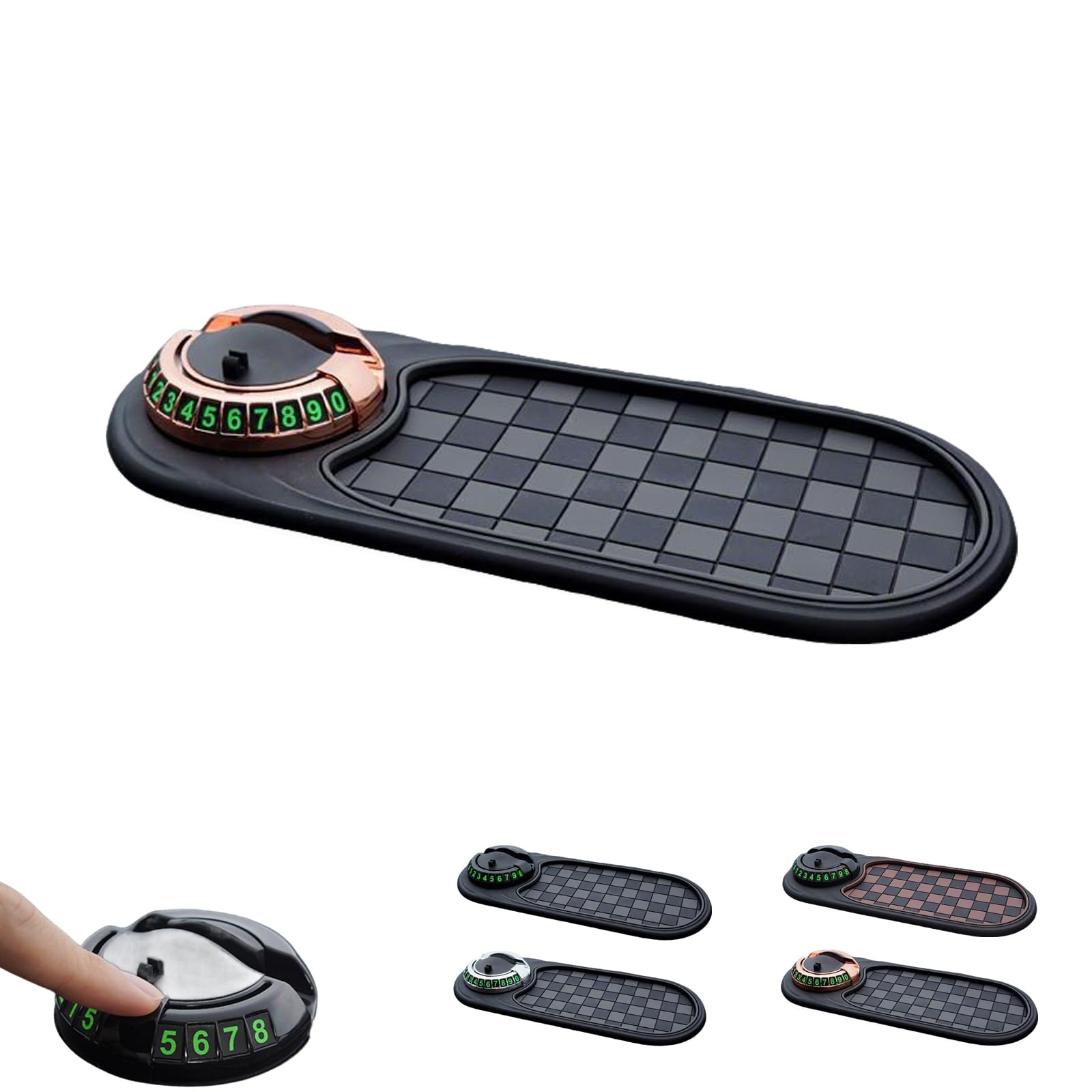 S-Snail-Oo Multifunction Car Anti-Slip Mat, Multifunction Car Dashboard Mobile Phone Holder With Temporary Parking Number Pad Fo