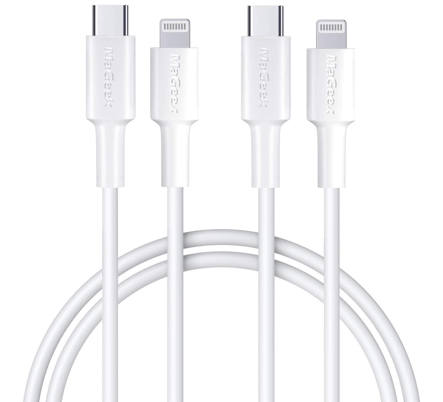 MaGeek USB C to Lightning Cable 3.3ft, [Apple MFi Certified] [2-Pack] PD Charger Compatible with iPhone 14/13/12/11/X/8, iPad Ai