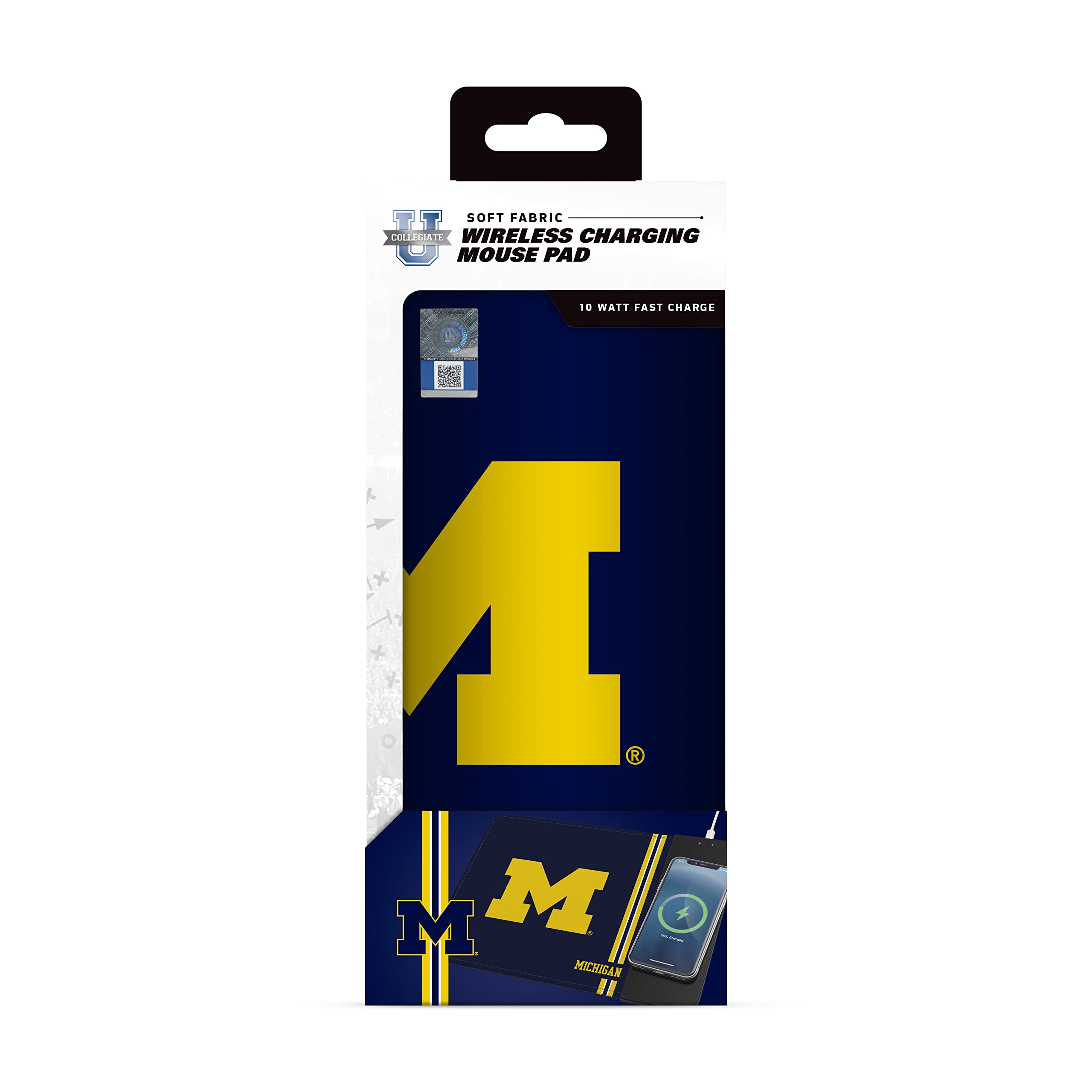 Soar Ncaa Wireless Charging Mouse Pad, Michigan Wolverines