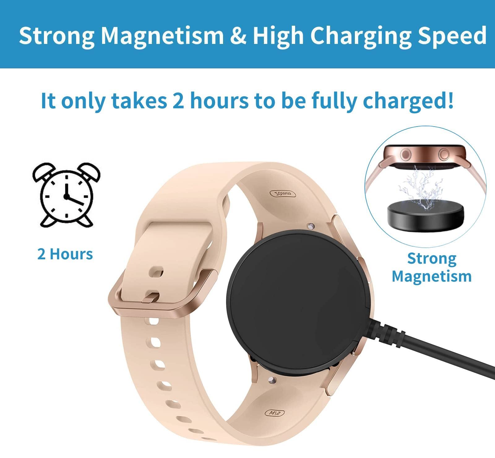 [2 Pack, 3.3Ft] Charger For Samsung Galaxy Watch 7/6/6 Classic/5/5 Pro/Ultra/Fe, Galaxy Watch 4/3/Active 2/Active Charger Fast C