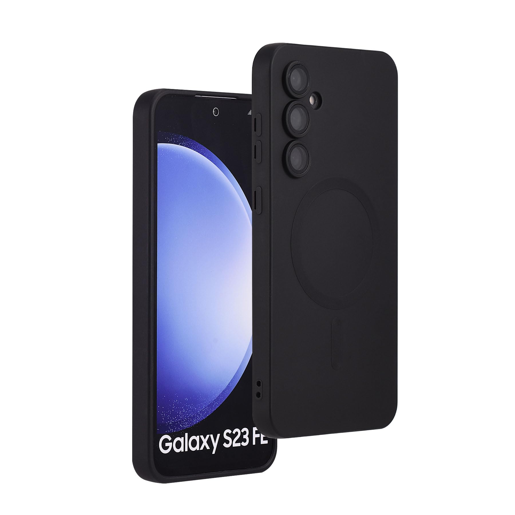 Yetagso Magnetic For Samsung Galaxy S23 Fe Case,Soft Silicone Samsung Galaxy S23 Fe Phone Case With Camera Protection,Slim Fit A