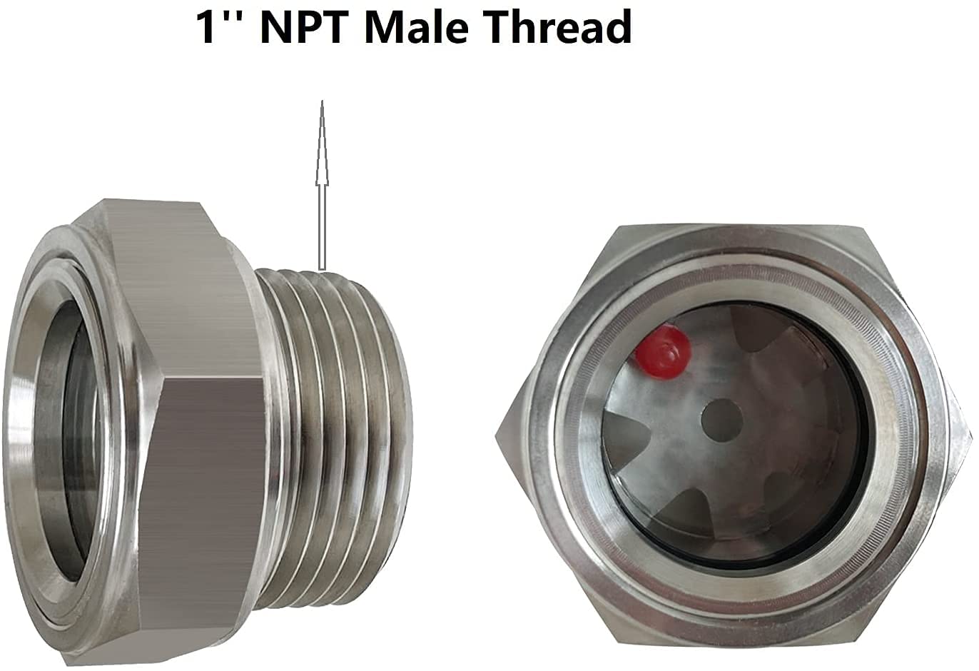 1'' Npt Male Threaded Stainless Steel Sight Glass Oil Liquid Level Gauge Oil Indicator Window Hydraulic Tank Sight Glass For Pum