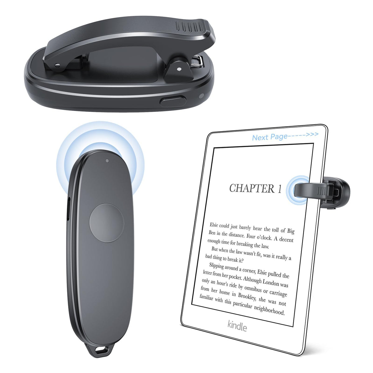 Rf Remote Control Page Turner For Kindle: Page Turner Controller Clicker For Kindle Paperwhite Oasis Kobo Ereaders Ipad Android Tablets Reading Novels, Reading Accessories For Kindle