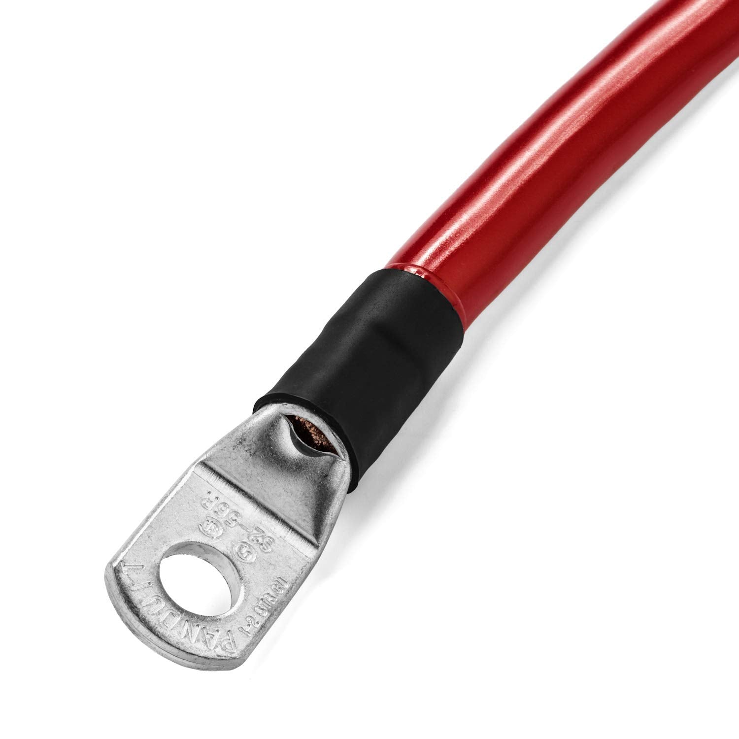 Spartan Power Red 1 Foot 1/0 AWG Battery Cable, Positive Only 3/8 M10