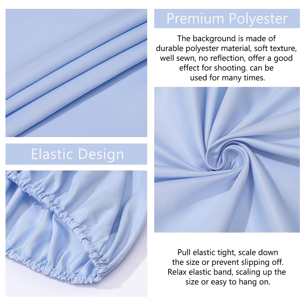 Blue Round Backdrop Cover 7.2X7.2Ft Blue Circle Birthday Photo Photography Background For Party Baby Shower Wedding Decorations