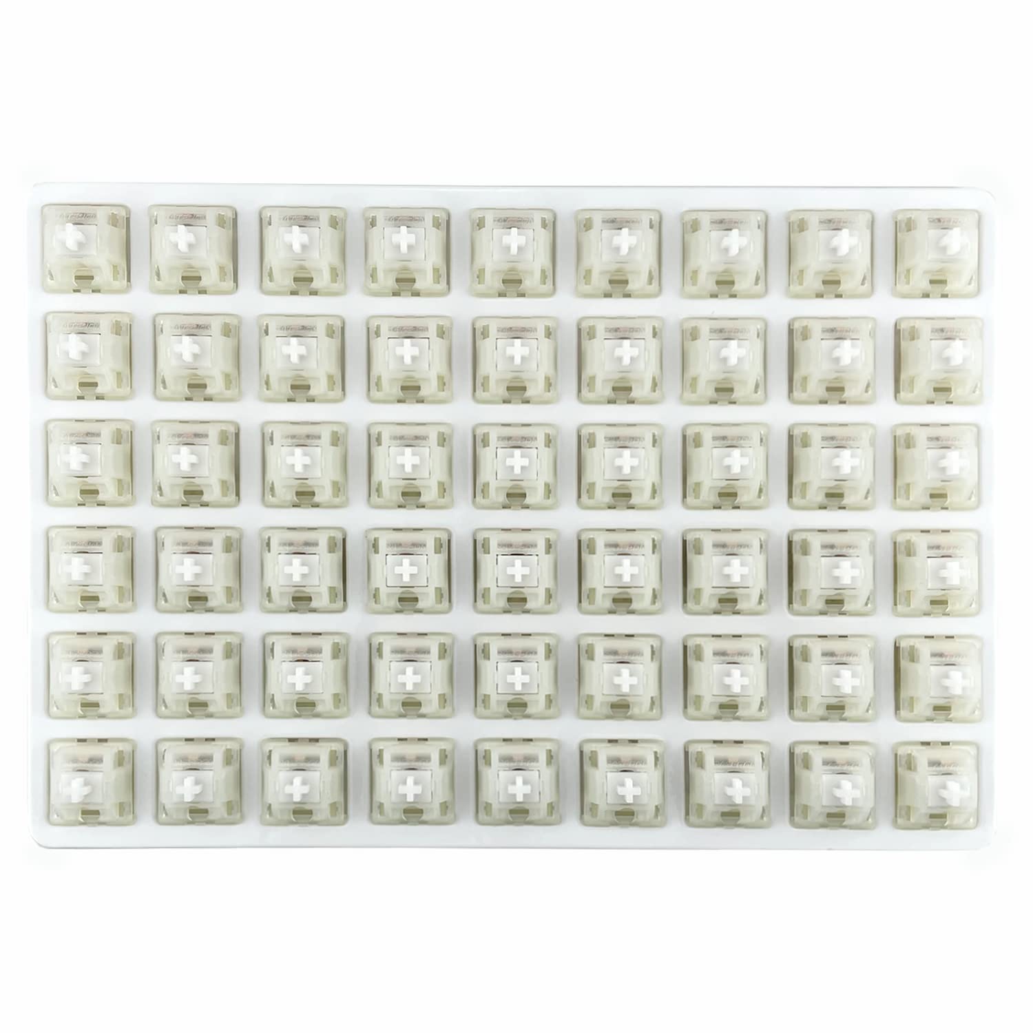 Kutethy Gateron Switches Milky White Mechanical Keyboard Yellow 5Pins For All Mx Mechanical Keyboard(108 Pcs, White)