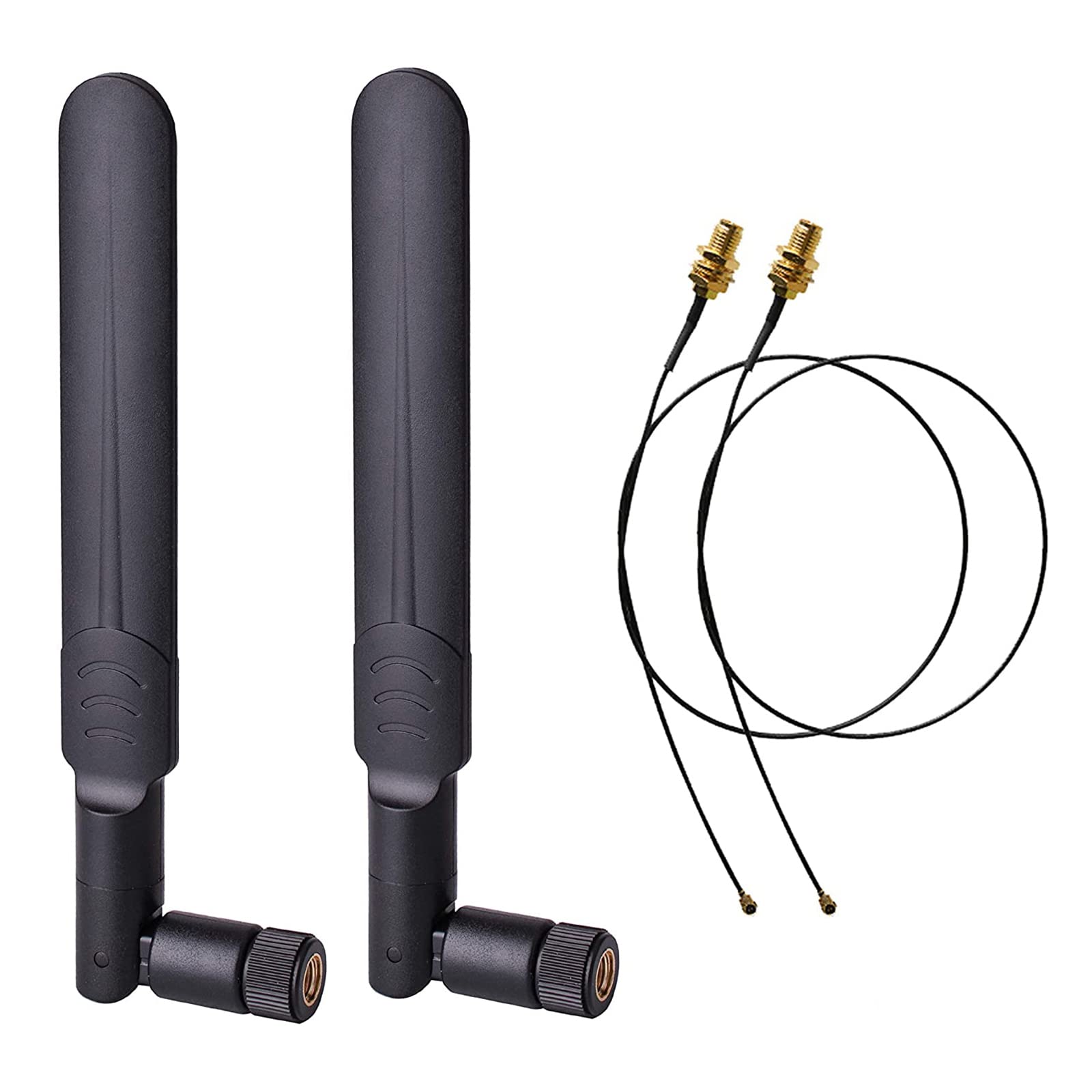2 X 8Dbi 2.4Ghz 5Ghz 5.8Ghz Dual Band Wifi Rp Sma Male Antenna+2 X 35Cm U.Fl/Ipex To Rp Sma Female Pigtail Cable For Mini Pcie C
