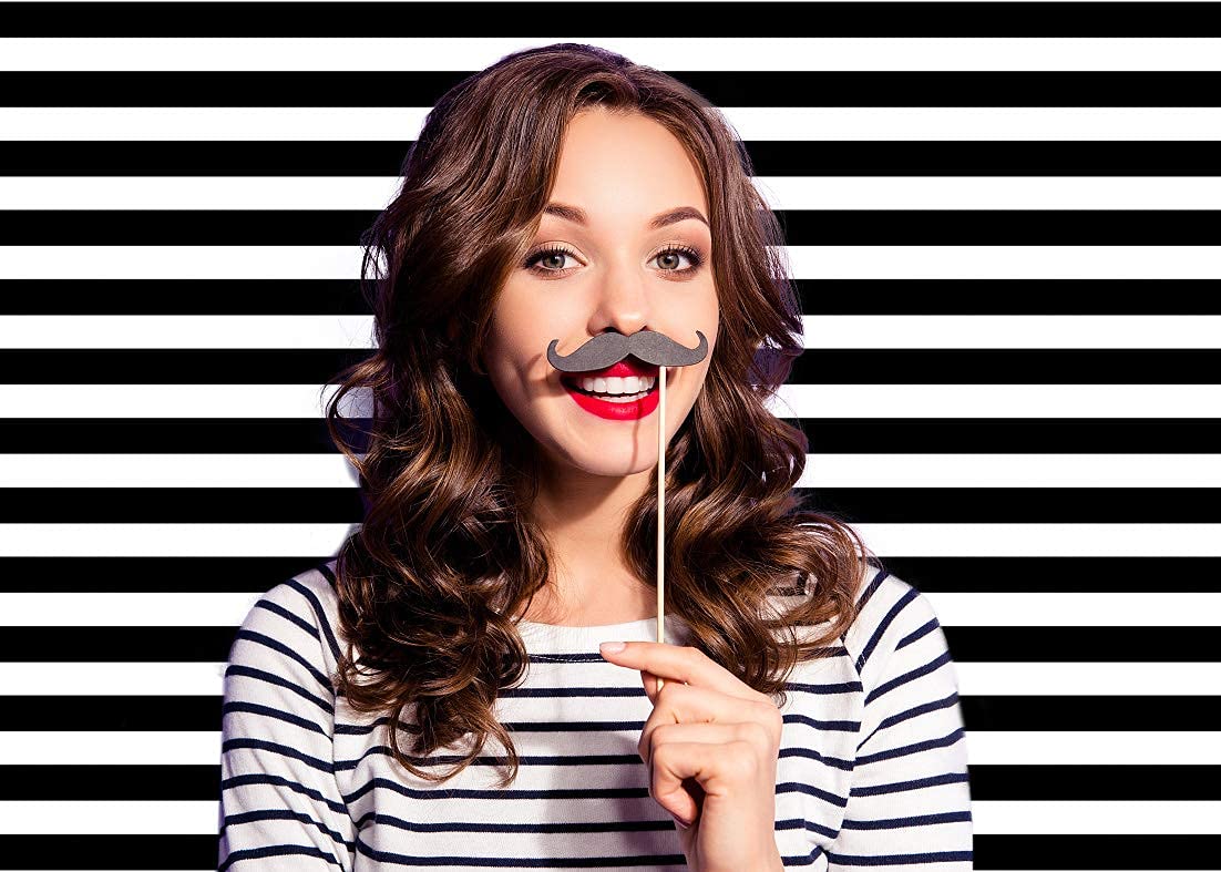 Wolada 7X5Ft Black And White Stripe Photo Backdrop Striped Photography Backdrop Birthday Party Photography Backdrop Wedding Deco