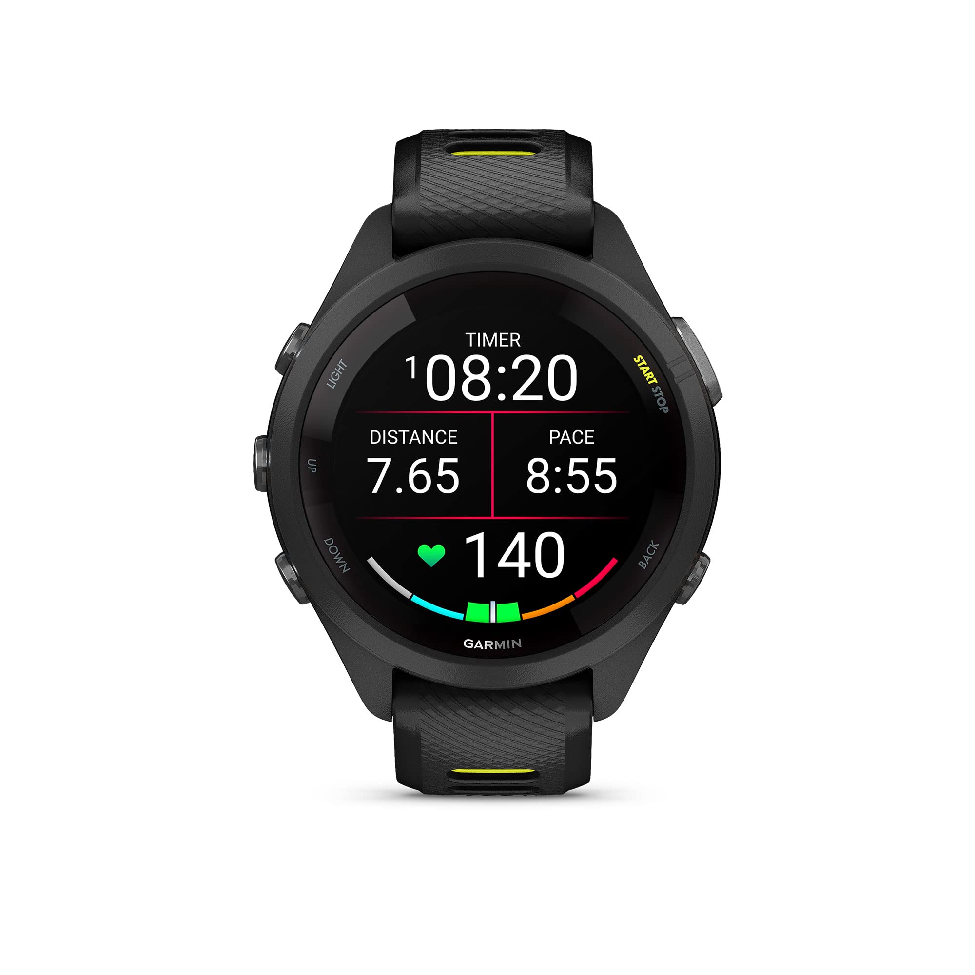 Garmin Forerunner 265S Running Smartwatch, Colorful Amoled Display, Training Metrics And Recovery Insights, Black And Amp Yellow