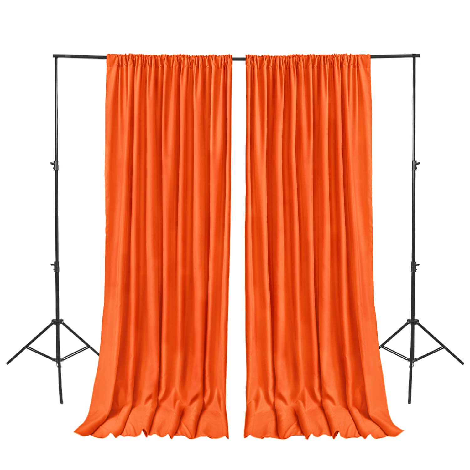 Hiasan Orange Backdrop Curtains For Parties, Polyester Photography Backdrop Drapes For Family Gatherings, Wedding Decorations, 5