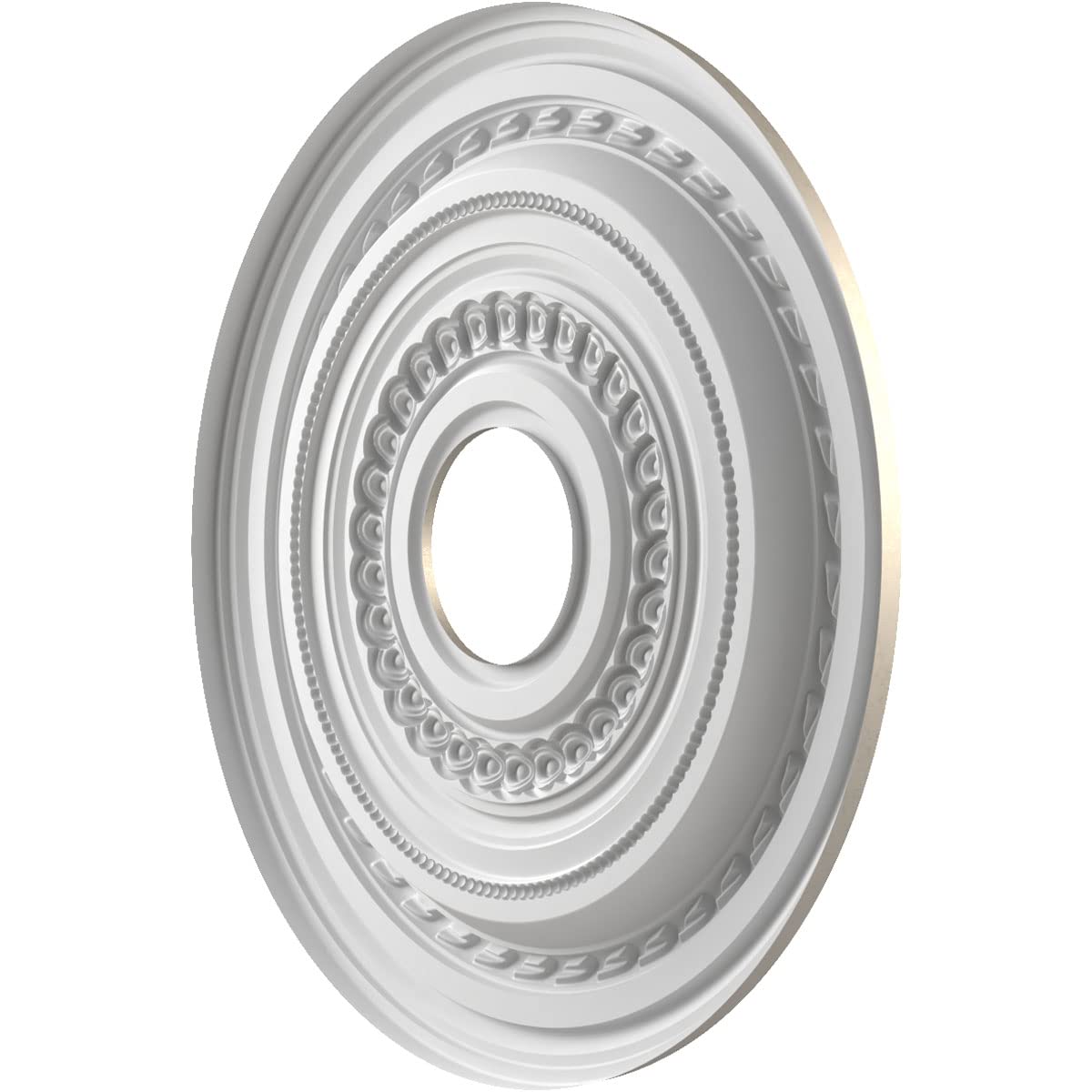 Ekena Millwork Cmp16Cocsv Cole Thermoformed Pvc Ceiling Medallion (Fits Canopies Up To 4 1/2), 16Od X 3 1/2Id X 1P, Metallic Sil