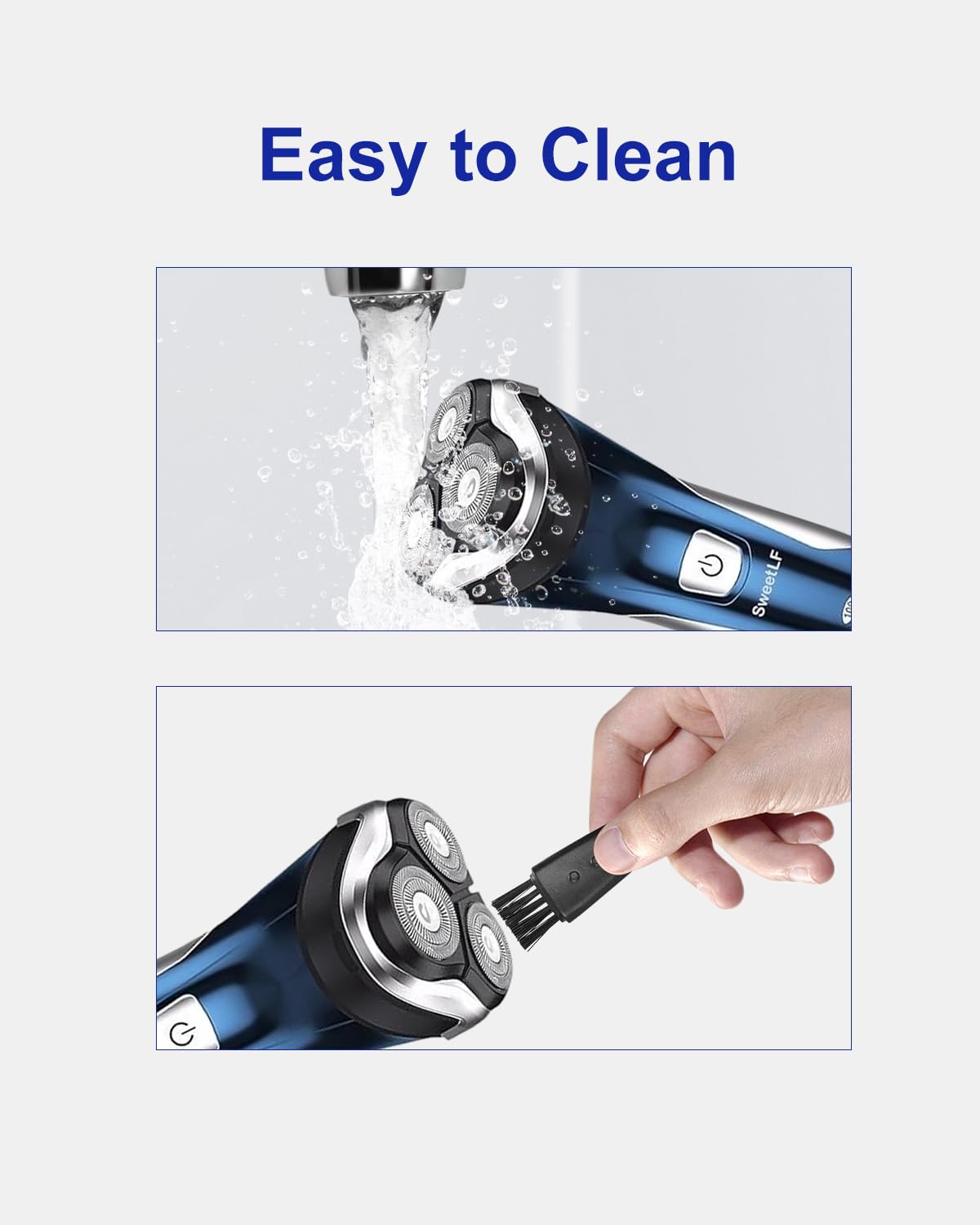 Shaver Replacement Heads Compatible With Sweetlf Electric Shaver Sws7105 Sws7105Bk, 6 Replacement Blades(Blades Only), 2 Cleanin