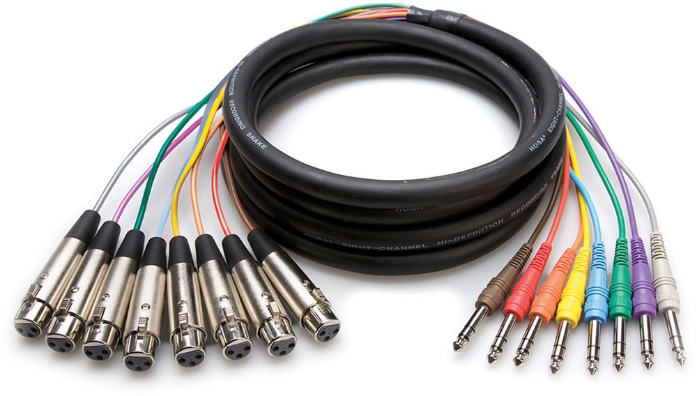 Hosa STX-805F Balanced Snake, XLR3F to 1/4 in TRS, 5 m