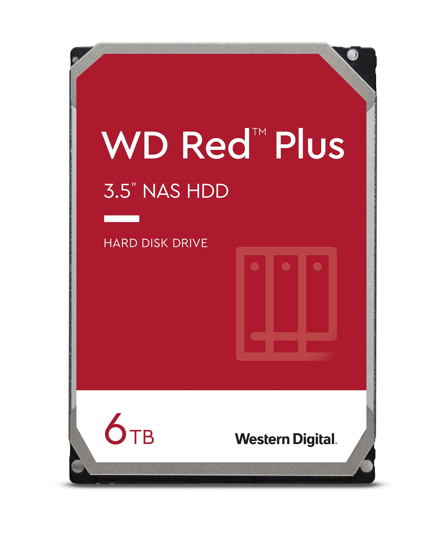Western Digital 6Tb Wd Red Plus Nas Internal Hard Drive Hdd   5400 Rpm, Sata 6 Gb/S, Cmr, 64 Mb Cache, 3.5''   Wd60Efrx