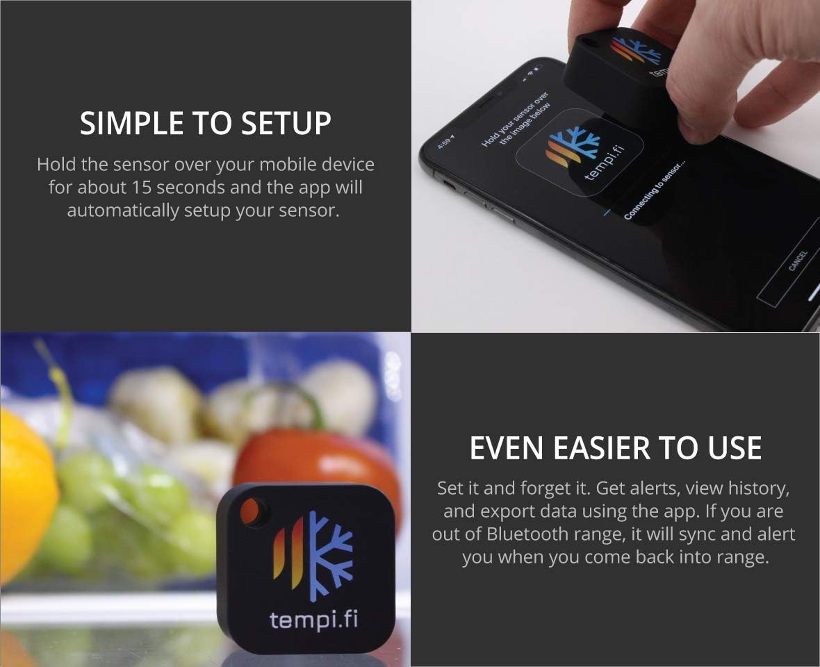 Tempi.Fi Mini Wireless Temperature And Humidity Sensor   Developed In The Usa   24/7 Data Logger With Alarm   Bluetooth Smart Th