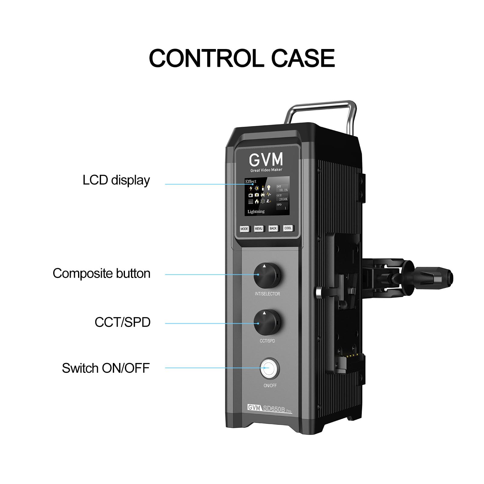 Gvm Pro Sd650B 650W Led Video Light, Studio Light With Bowen Mount, 81300Lux/M Photography Lighting Kit With 45 Standard Cover,