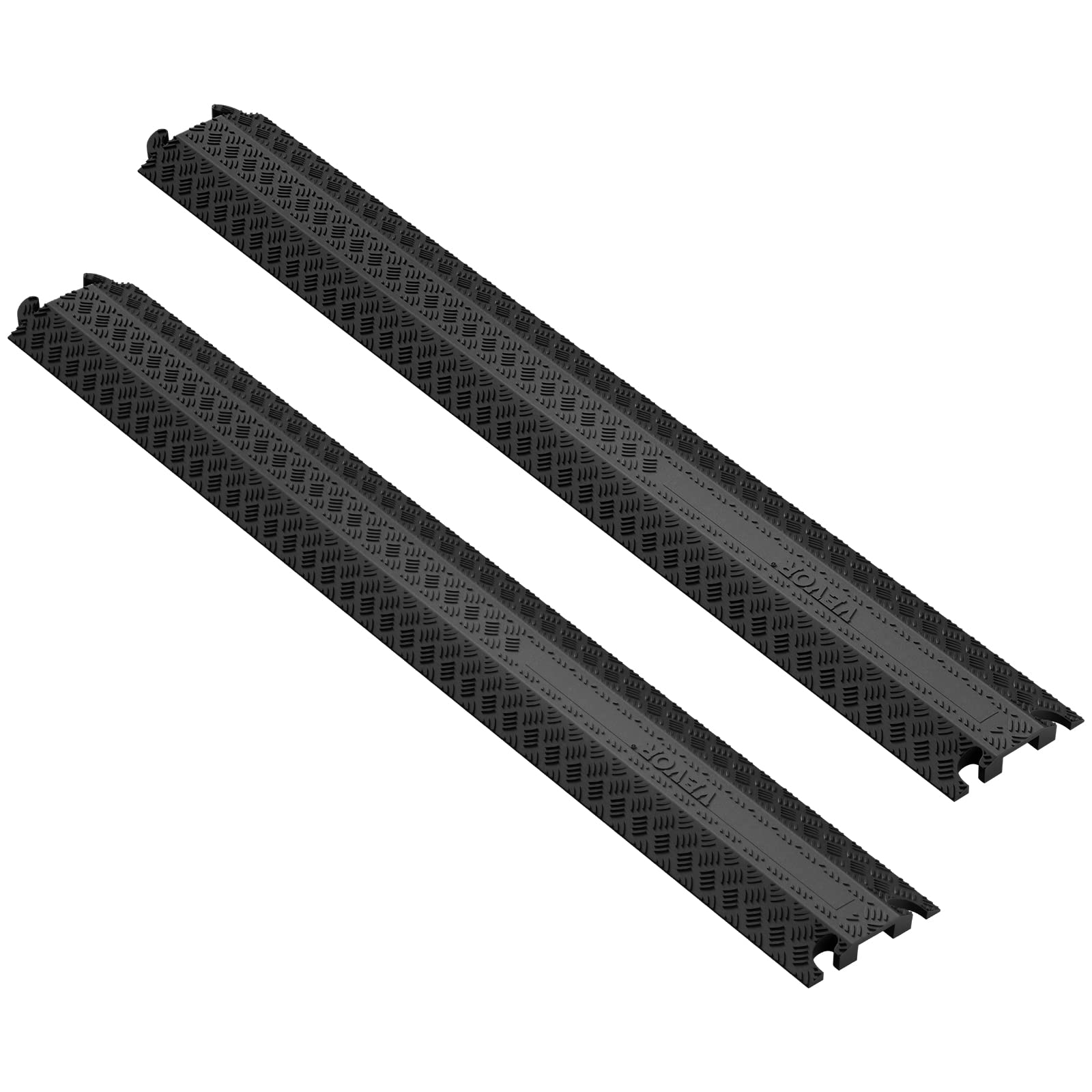 Vevor 2 Pcs Thermoplastic Rubber Drop Over Cable Cover Ramp, 2,000 Lbs/Axle Load Capacity, Heavy Duty Cable Hose Protector Ramp,