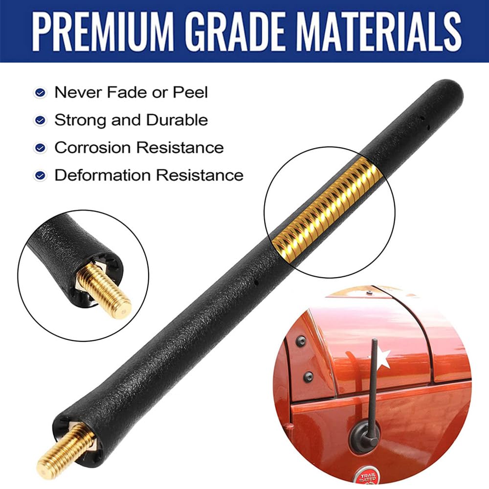Basiker Antenna For Jeep Wrangler Jl Jk Rubicon Sahara Unlimited Sport 2007 2023 2024, Jeep Wrangler Gladiator Accessories, 6 3/
