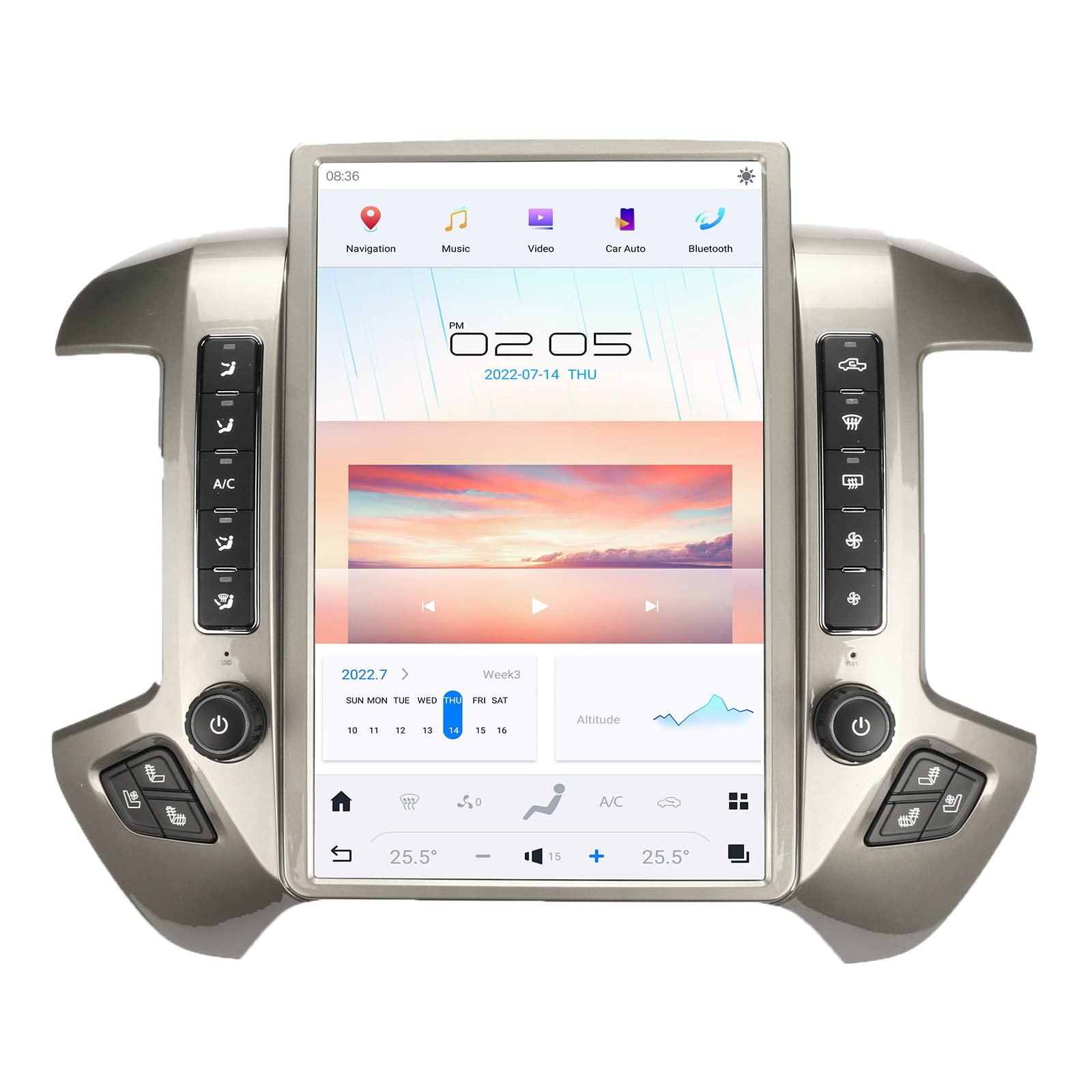 Nakevich 14.4 Inch Qualcomm Android 11 Car Radio For Chevrolet Silverado Gmc Sierra 2014 2019 Stereo Upgrade Tesla Style Dash 2K