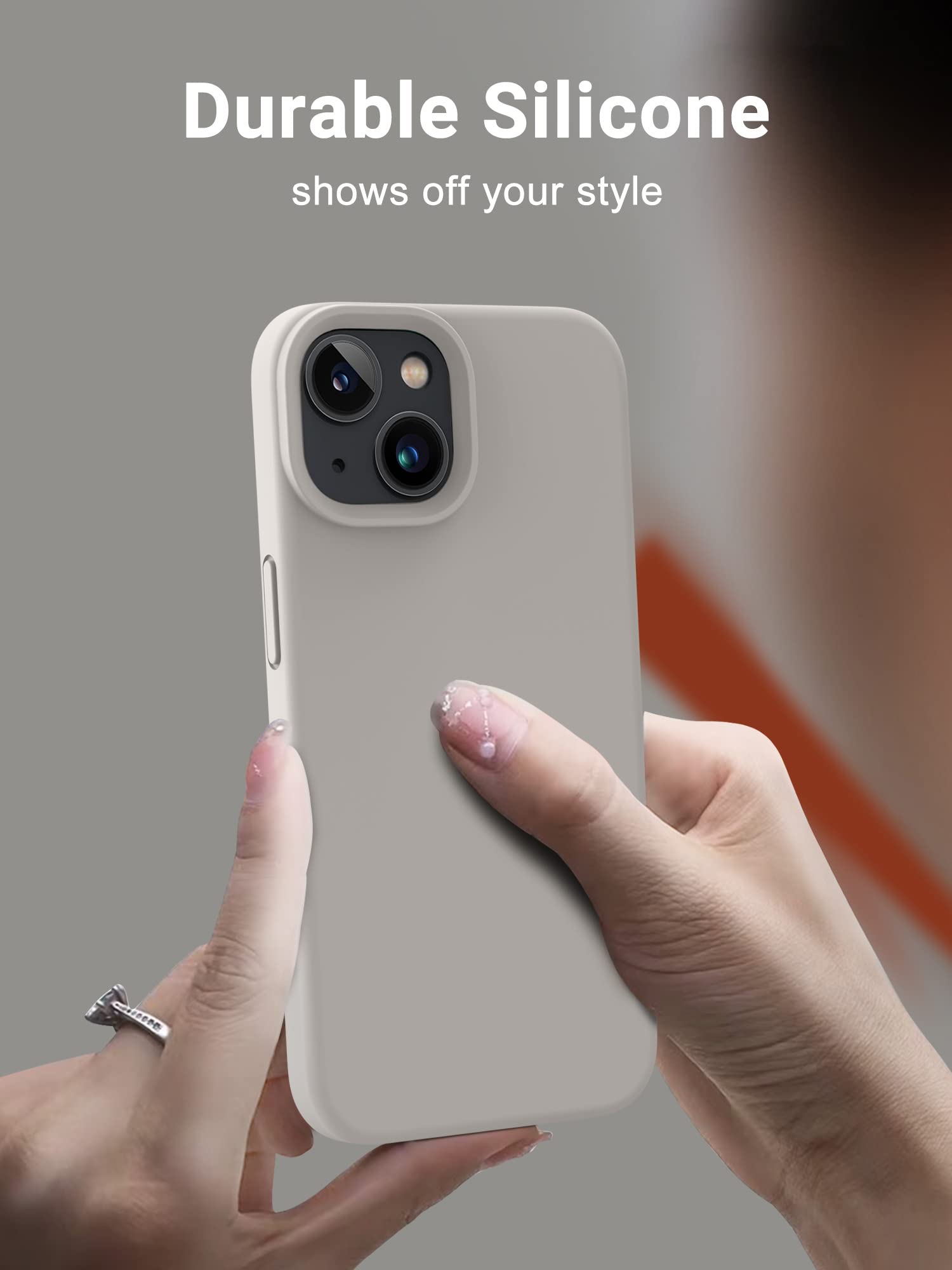Otofly Designed For Iphone 13 Case, Silicone Shockproof Slim Thin Phone Case For Iphone 13 6.1 Inch Stone