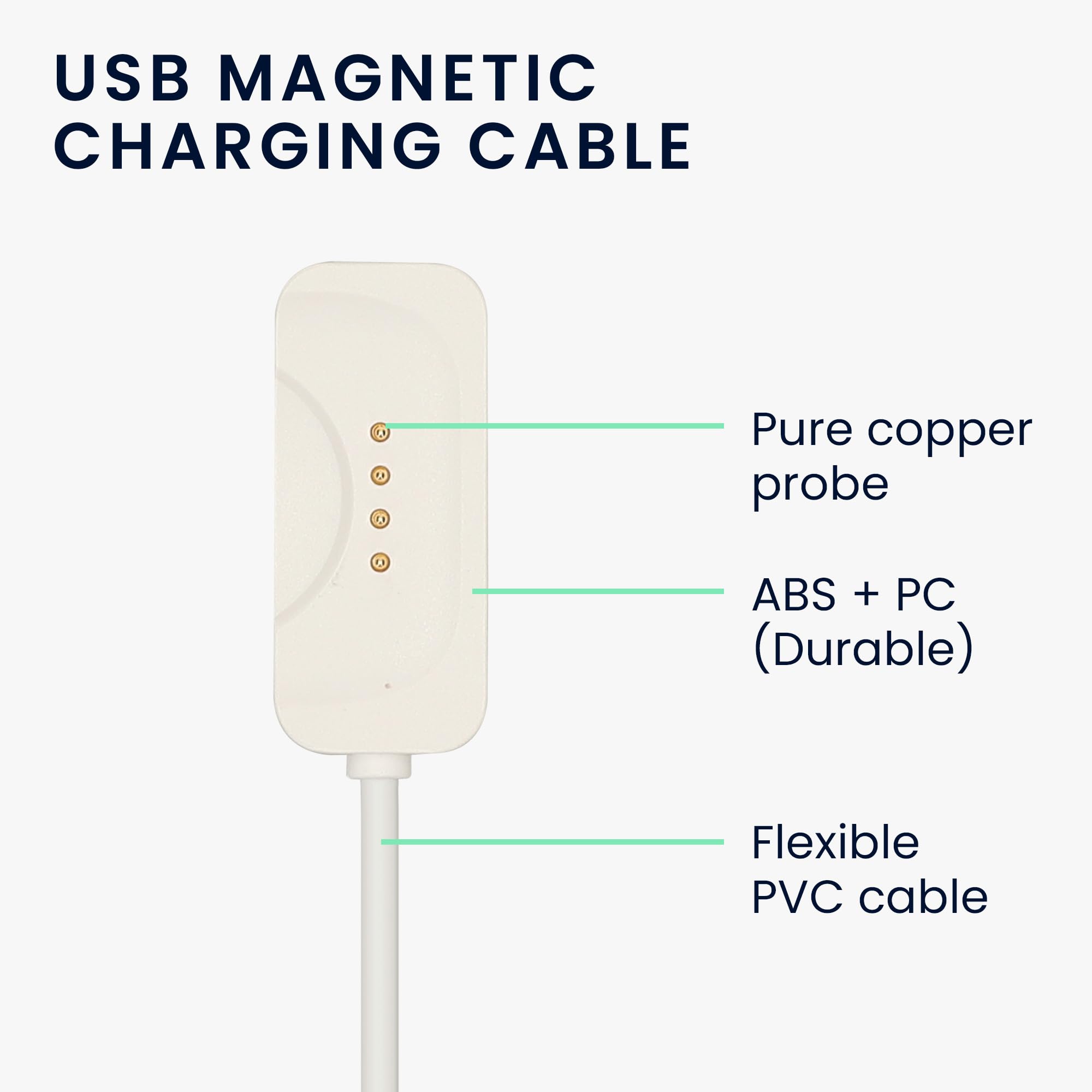 Kwmobile Usb Cable Charger Compatible With Oneplus Watch 2 / Watch 3 Cable - Charging Chord For Smart Watch - White Matte