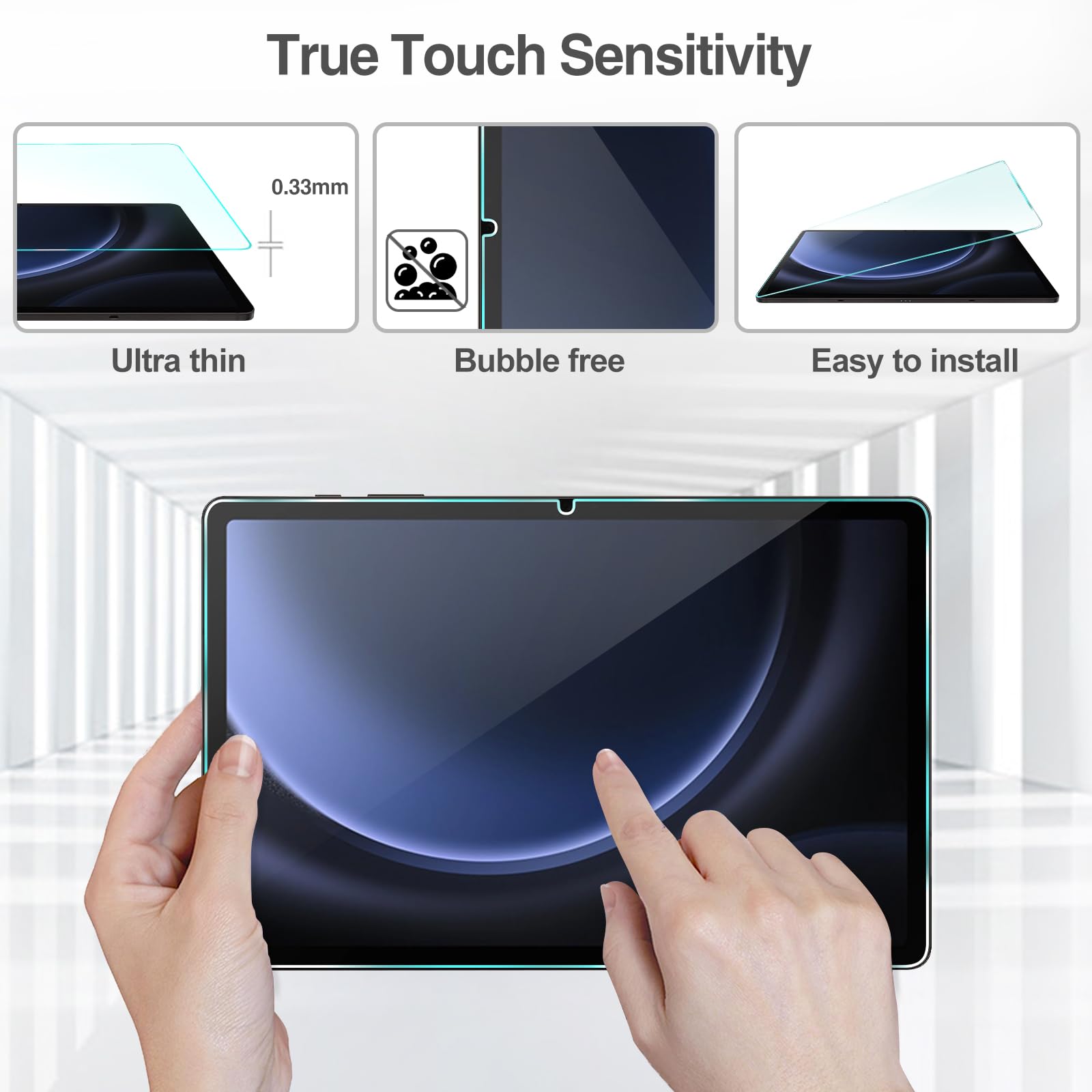 Procase 1 Pack Screen Protector For Galaxy Tab S10 Plus 2024/Tab S9 Fe Plus/S9 Plus/S8 Plus/S7 Fe/S7 Plus 12.4 Inch 2023, Tempered Glass Hd Clear Film Guard For Tablet Sm X820/X610/X810/X800/T730/T970