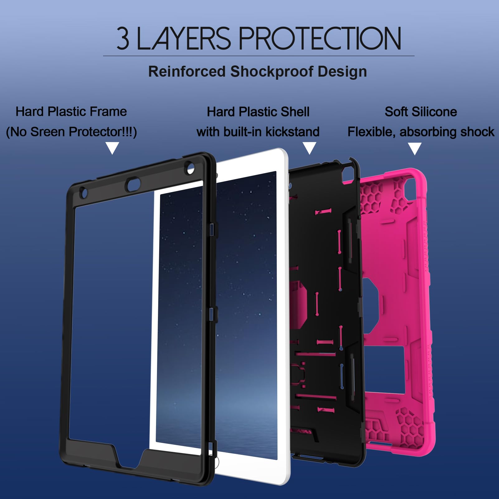 Rantice Case Compatible With Ipad 9Th Generation Case, Ipad 8Th Generation, Ipad 7Th Generation, Hybrid Shockproof Rugged Drop P