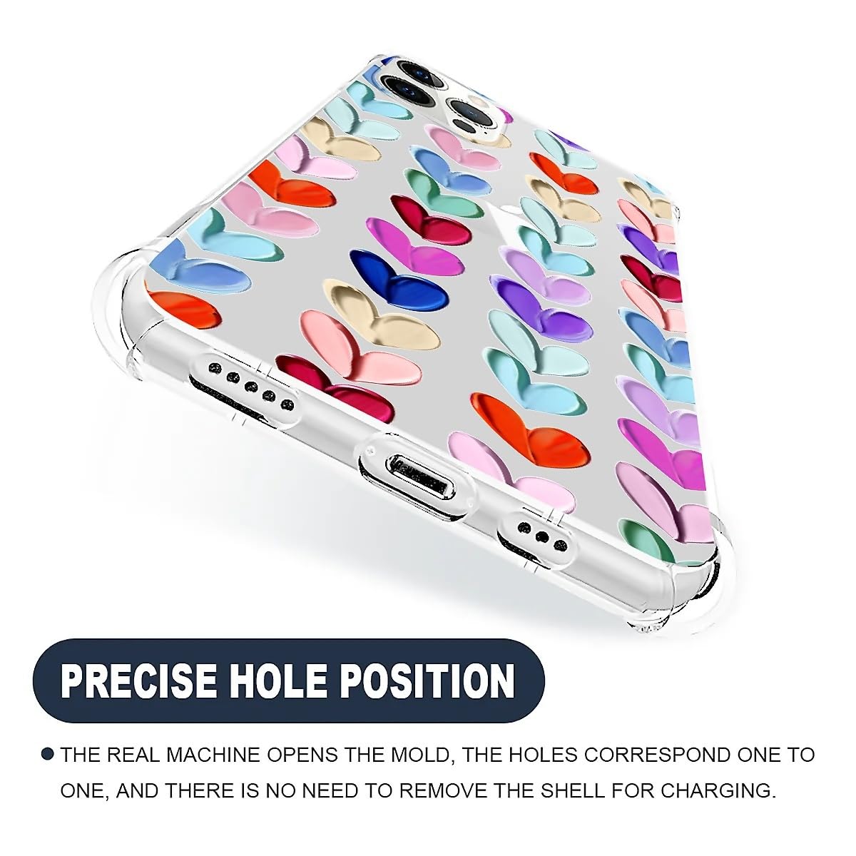 Tamefox Case Compatible With Clear Iphone 11 Pro,Oil Painted Heart Slim-Fit Shock-Resistant Raised Bezel Camera Protection Desig