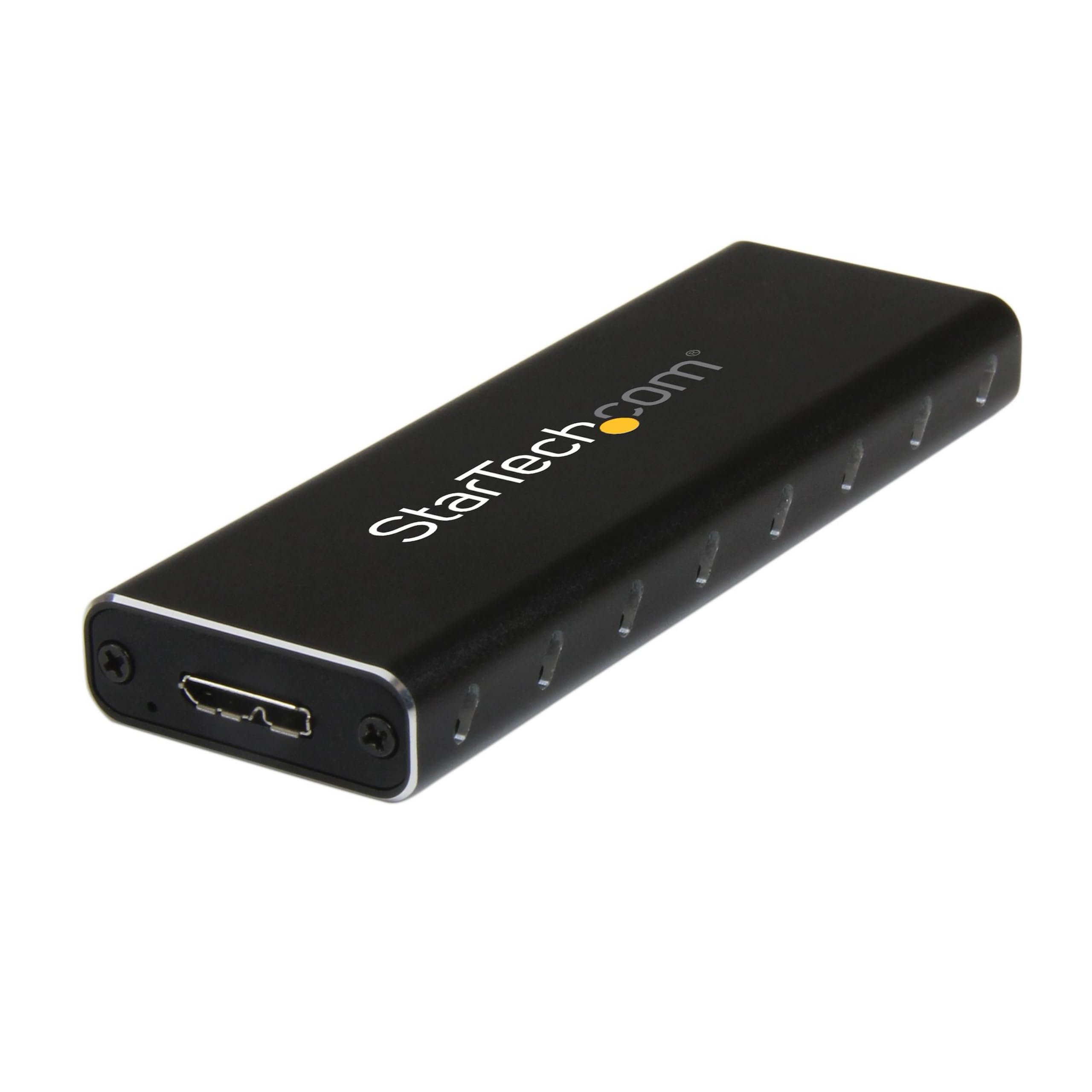 StarTech.com M.2 SSD Aluminum Enclosure to USB 3.0 (5Gbps) with UASP - Black - M.2 NGFF SATA with B Key & B+M Key - External M.2