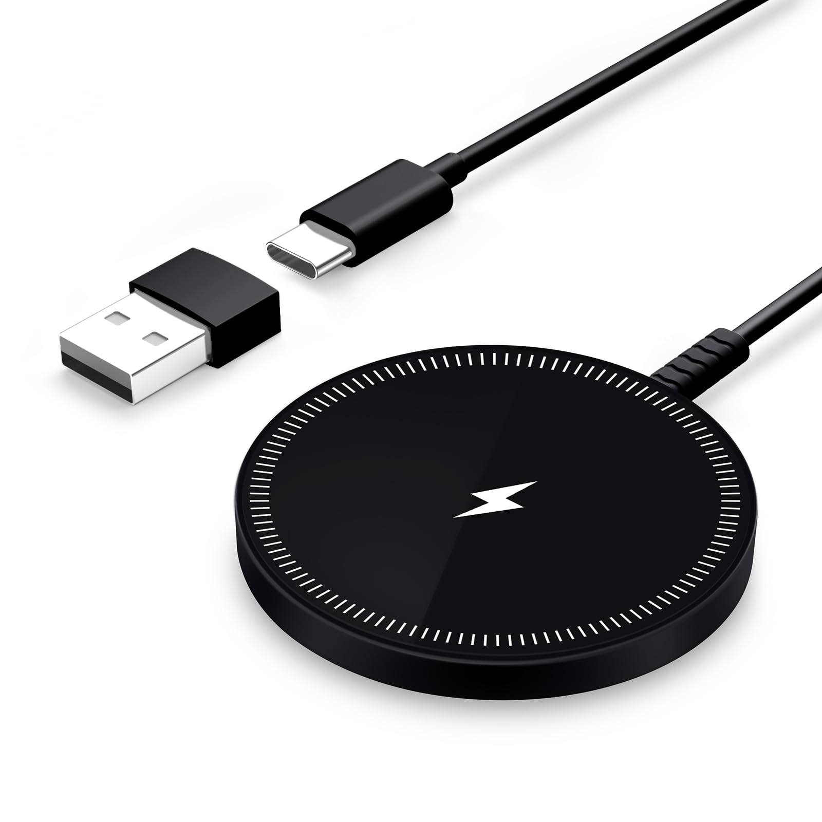 Magnetic Wireless Charger Fast Charge Strong Magnet Charging Pad for iPhone 16/15/14/13/12 - Series&AirPods Pro 4-2, Daul Ports,